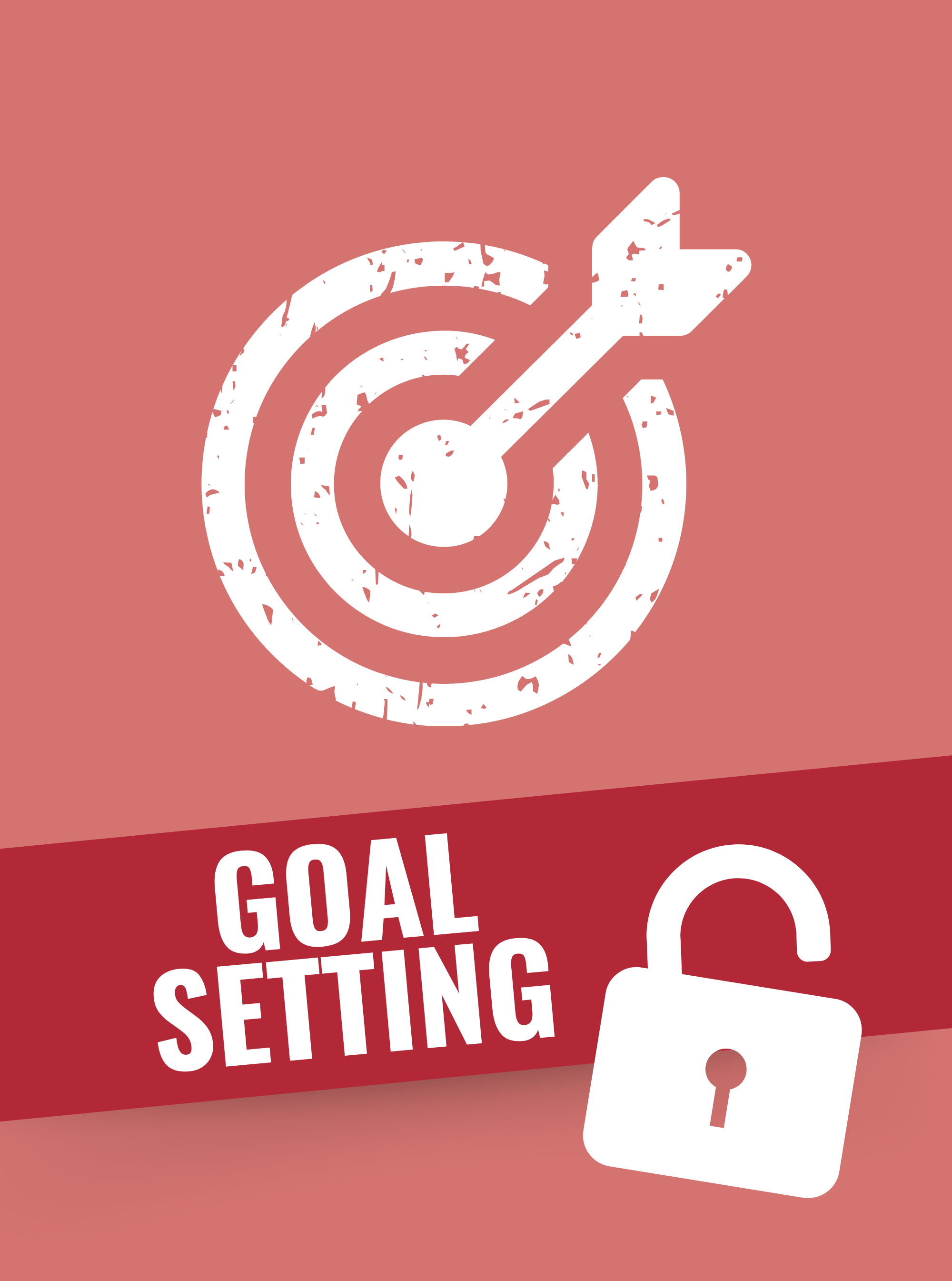 Cover image for the Goal Setting toolkit, featuring a target with an arrow and an unlocked padlock.