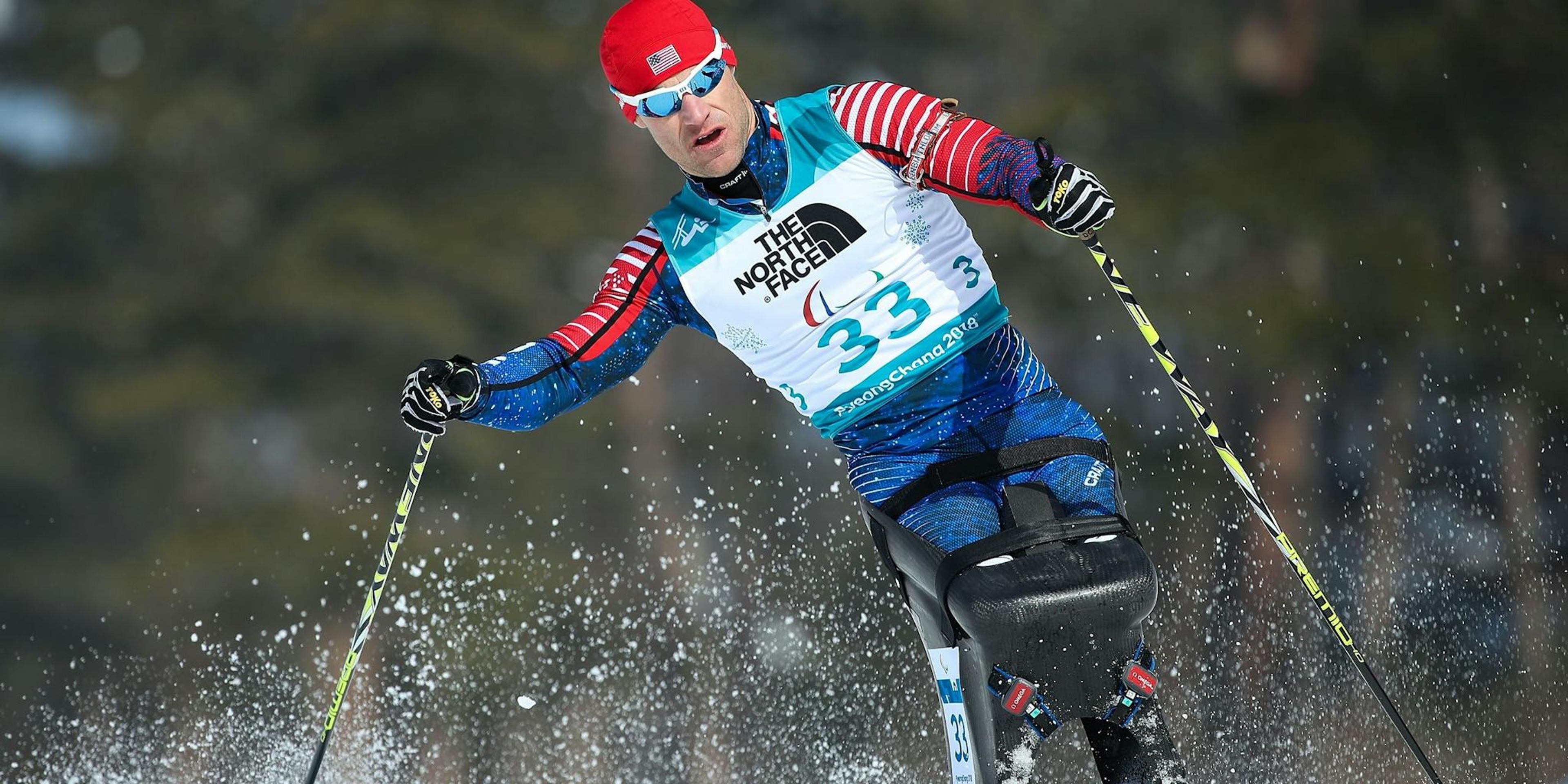 Dan Cnossen competing in Para Alpine Skiing