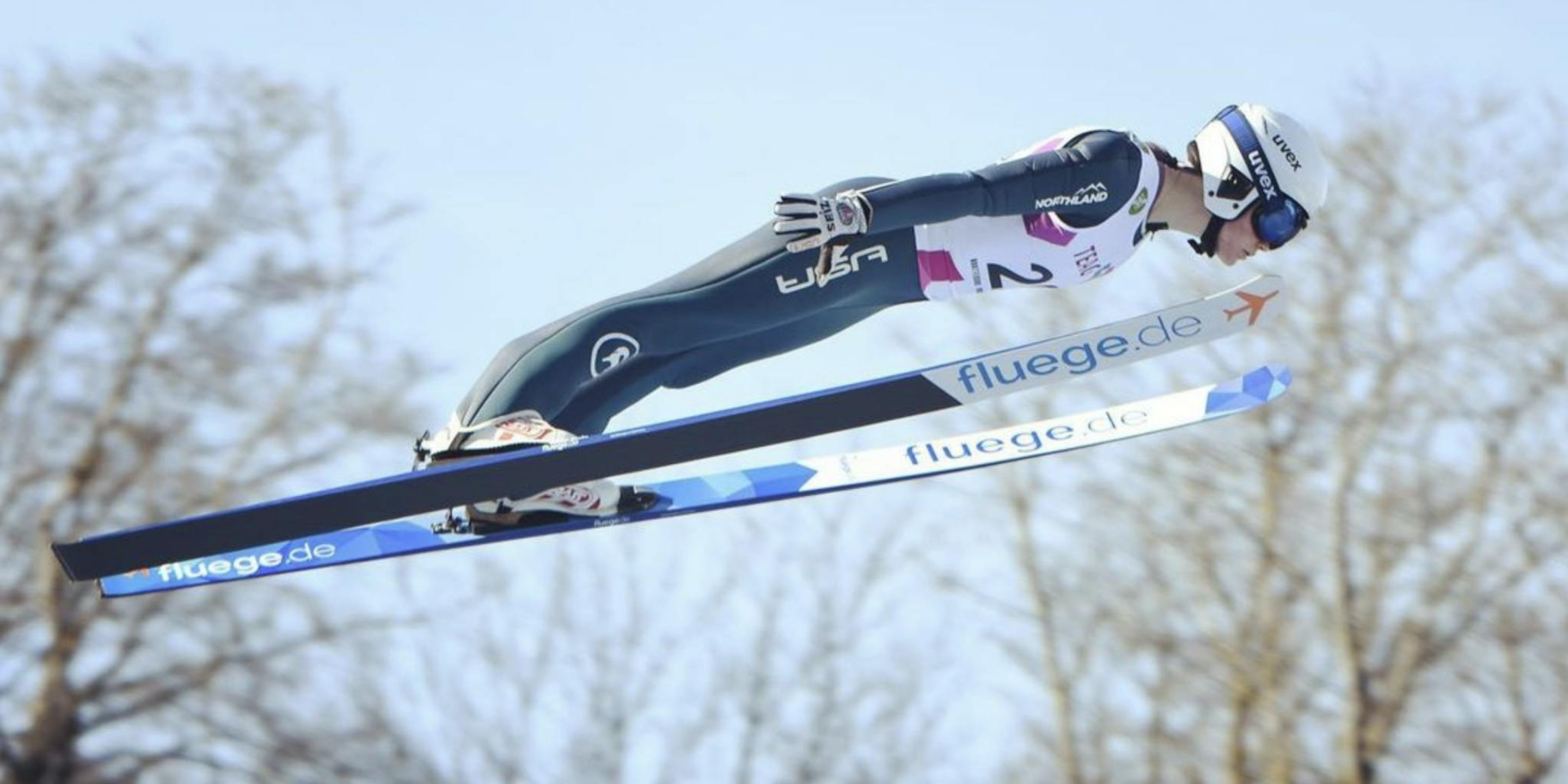 Paige Jones competing in Ski Jumping