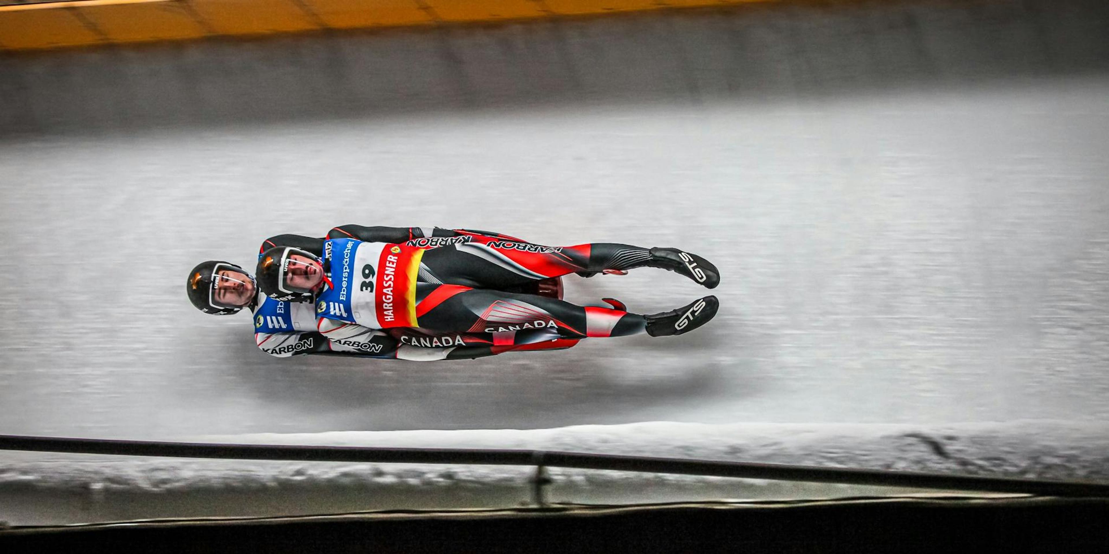 Cole Zajanski competing in Luge
