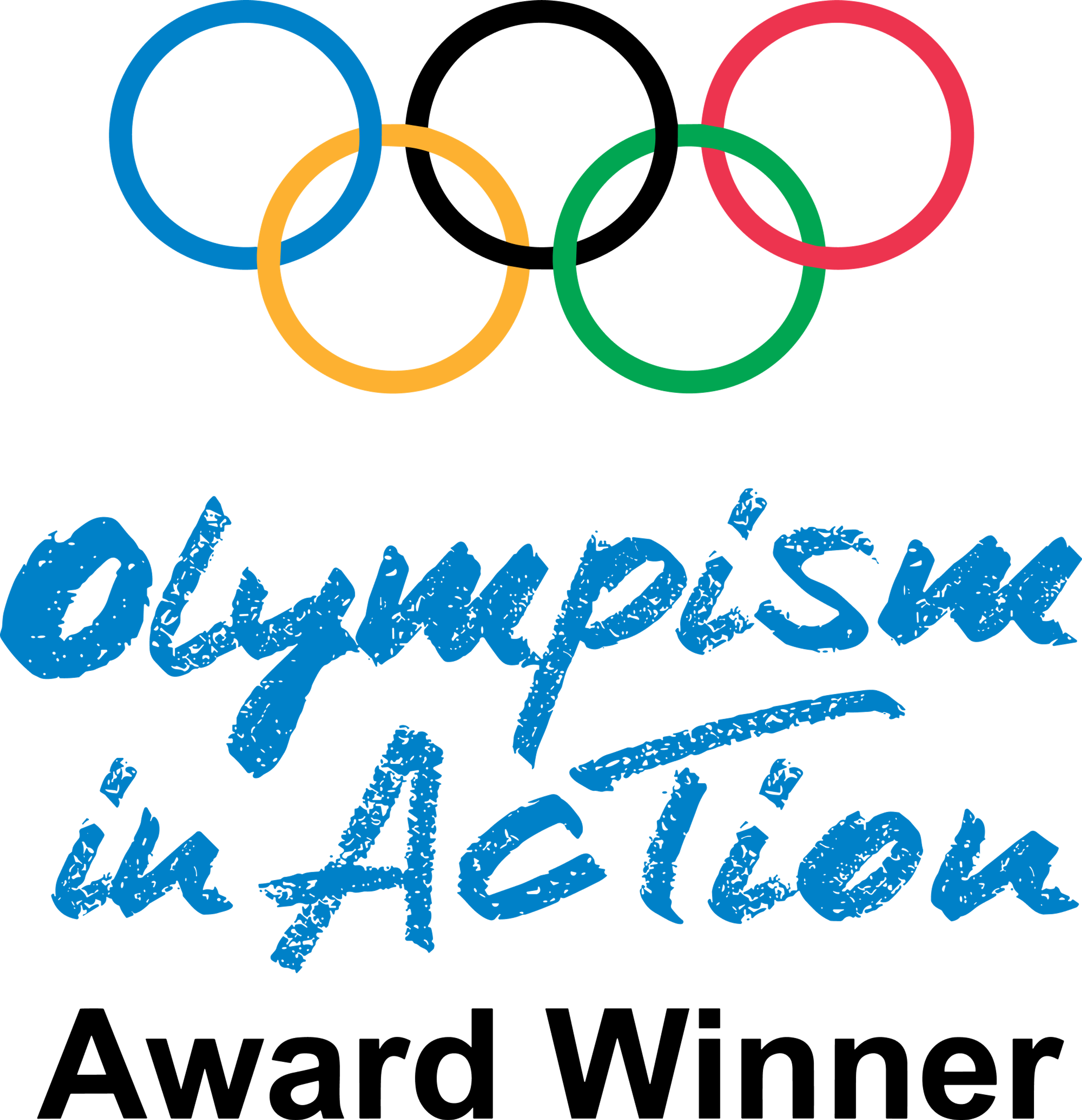 Olympism in Action Award Winner logo in colour, close-cropped on a transparent background