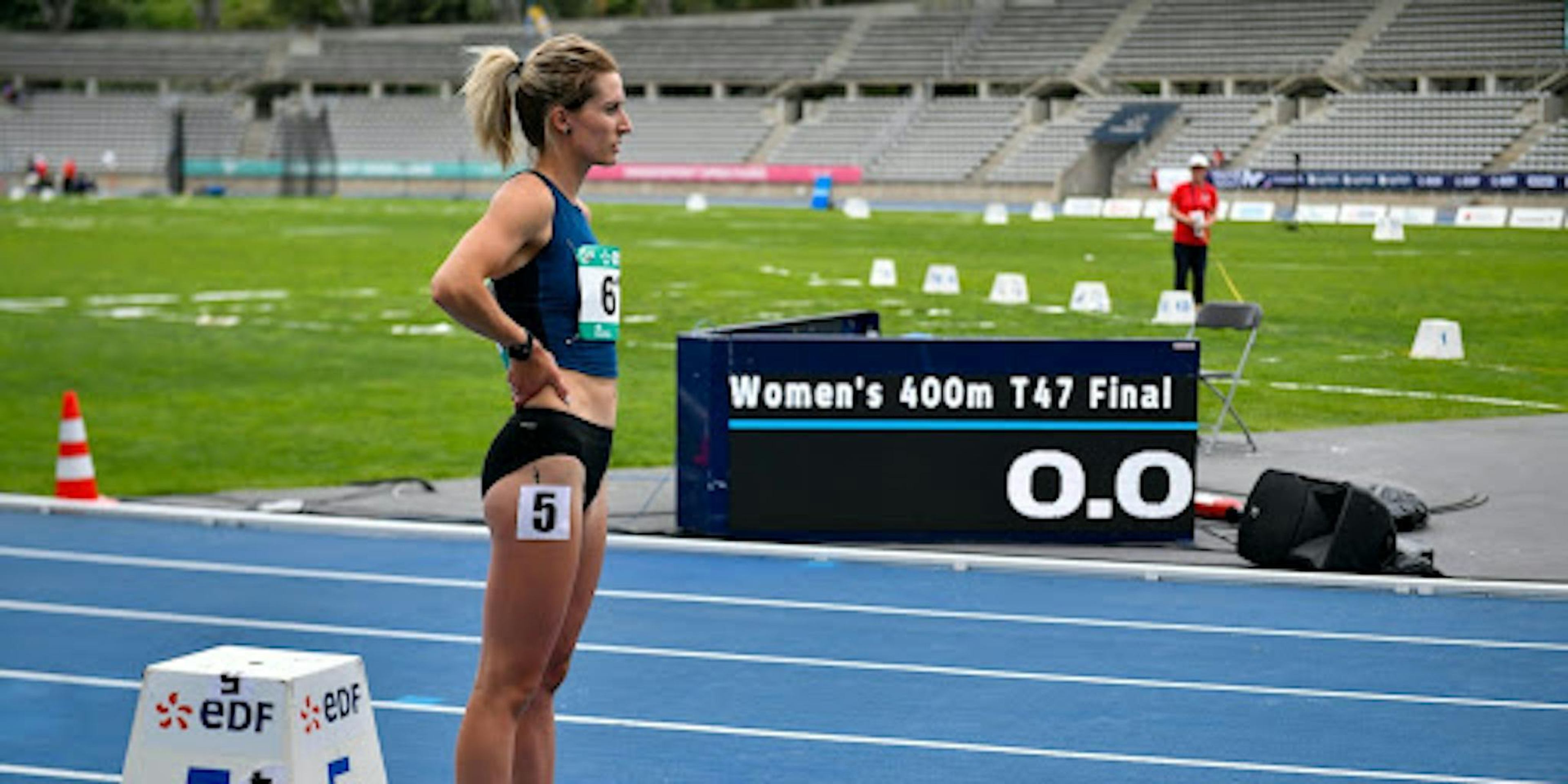 Amanda Rummery competing in Track & Field