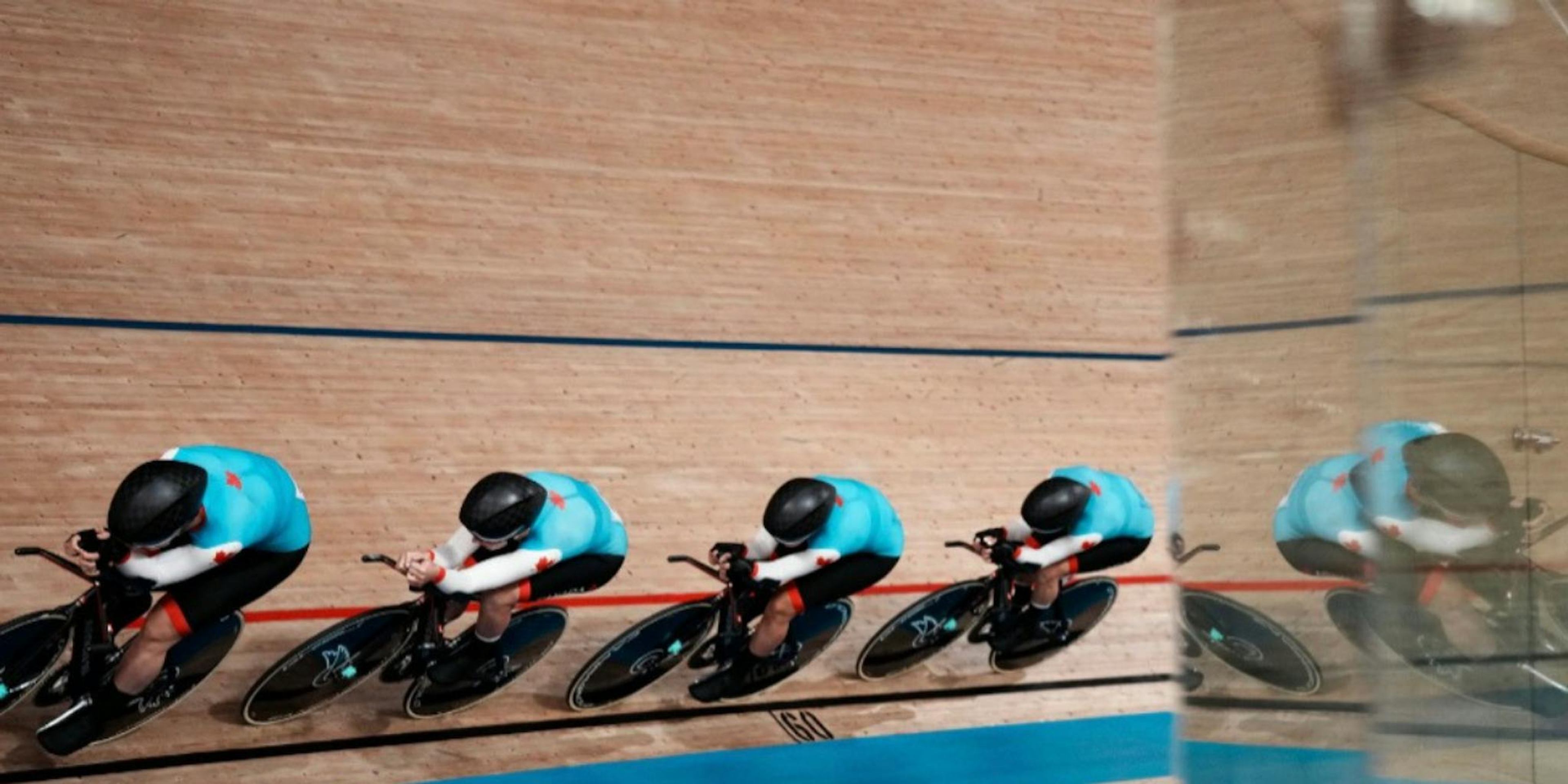 Allison Beveridge competing in Cycling