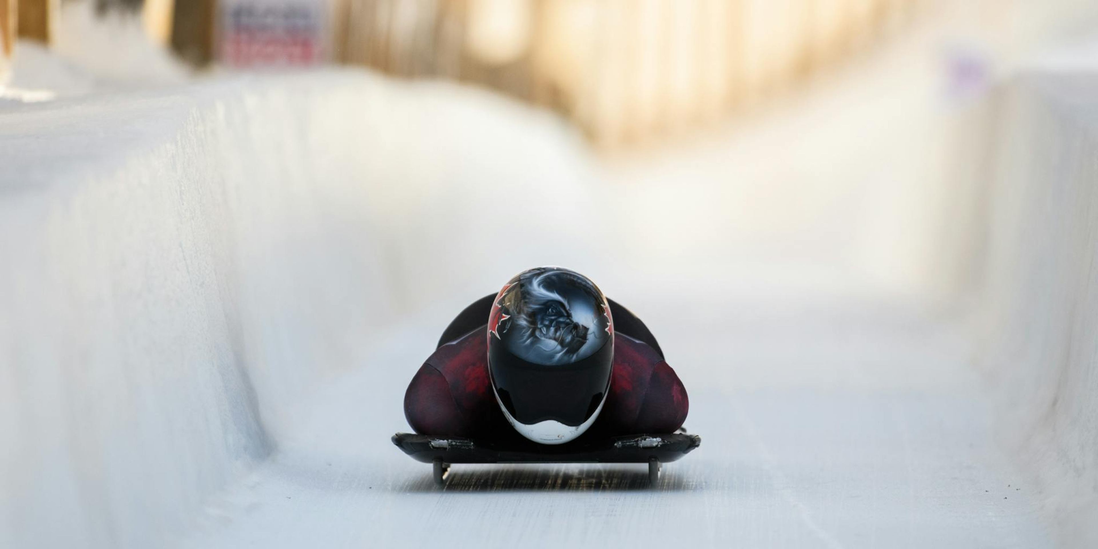 Jane Channell competing in Skeleton