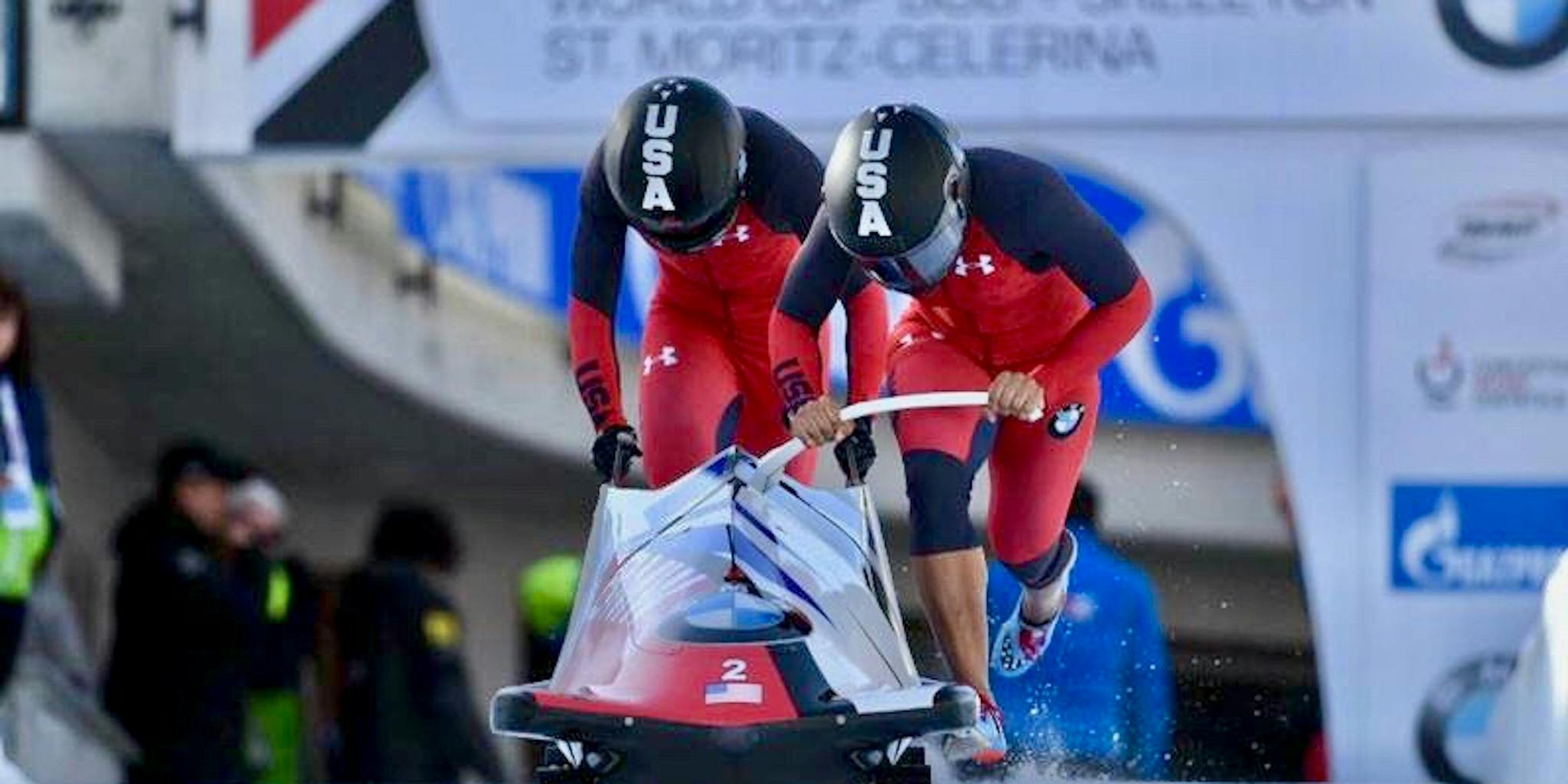 Lauren Gibbs competing in Bobsleigh