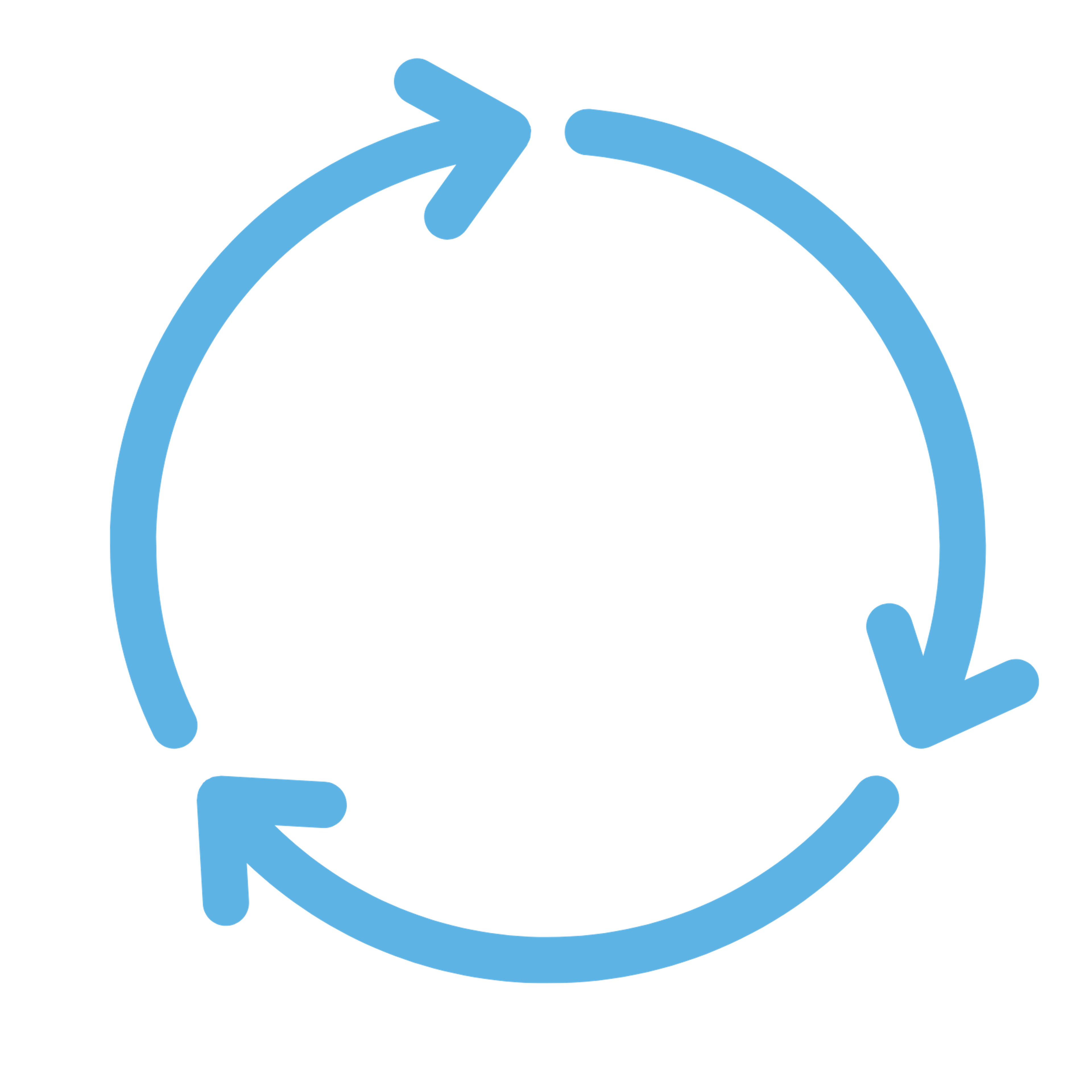 Icon of three arrows forming a continuous cycle, representing an ongoing process.