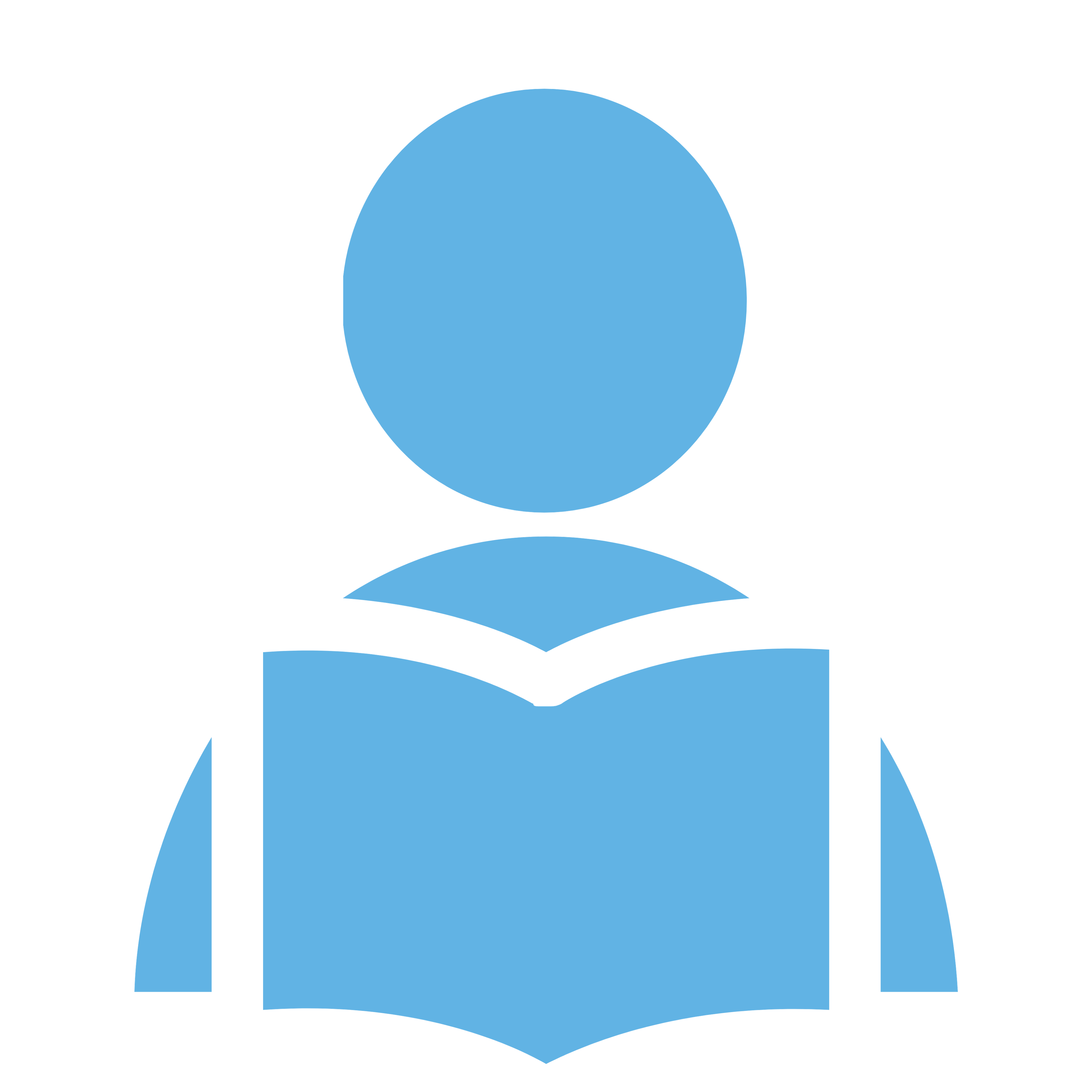 Icon of a person reading an open book