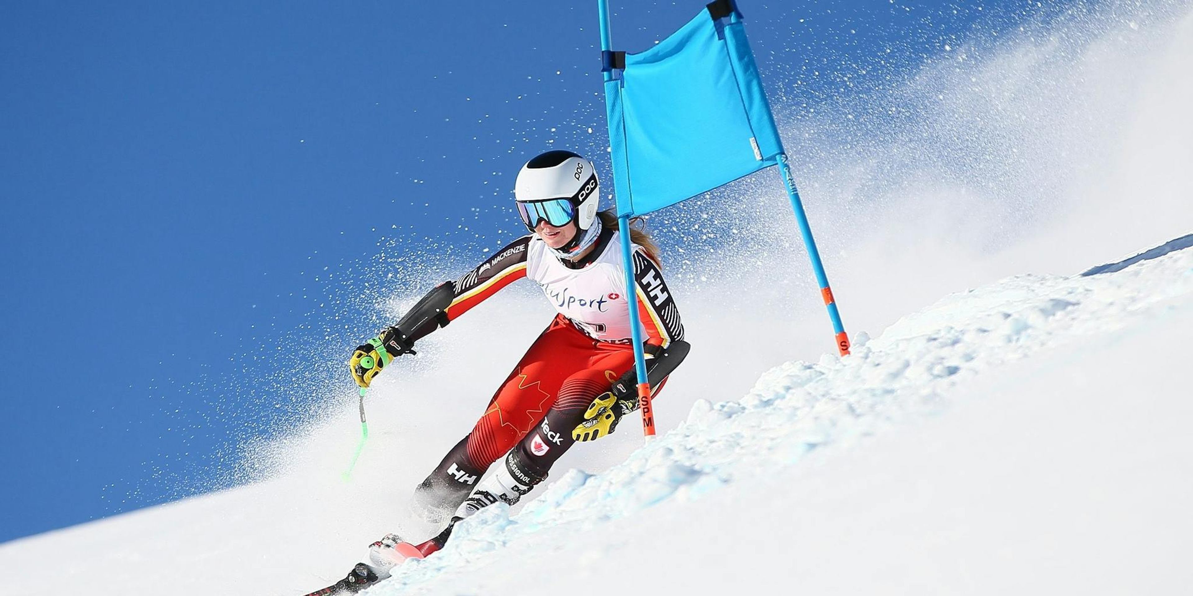 Michaela Gosselin competing in Para Alpine Skiing