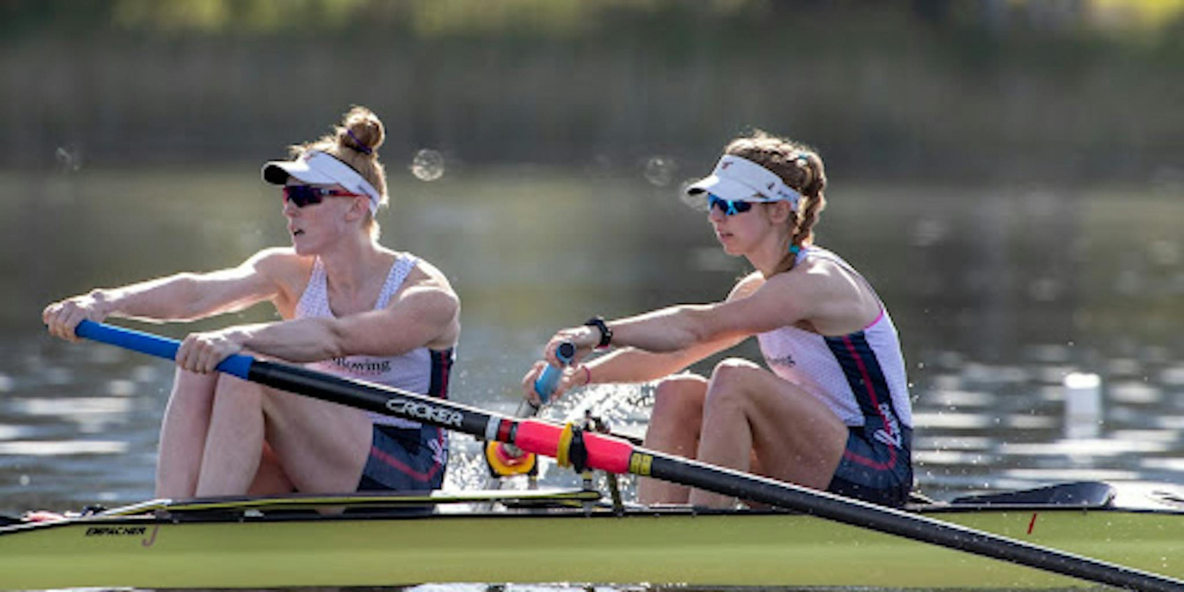 Maddie Wanamaker competing in Rowing