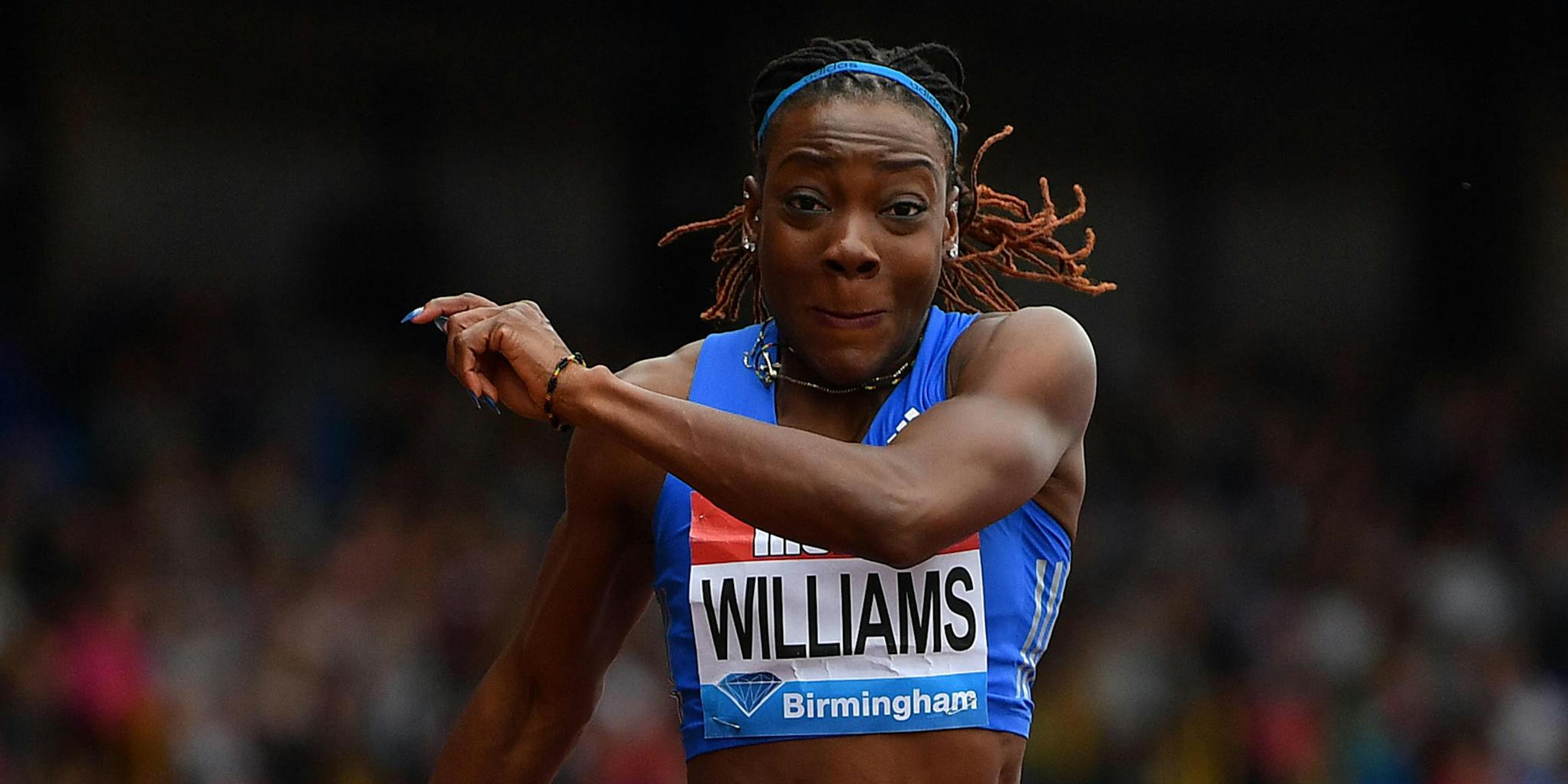 Kimberly Williams competing in Track & Field