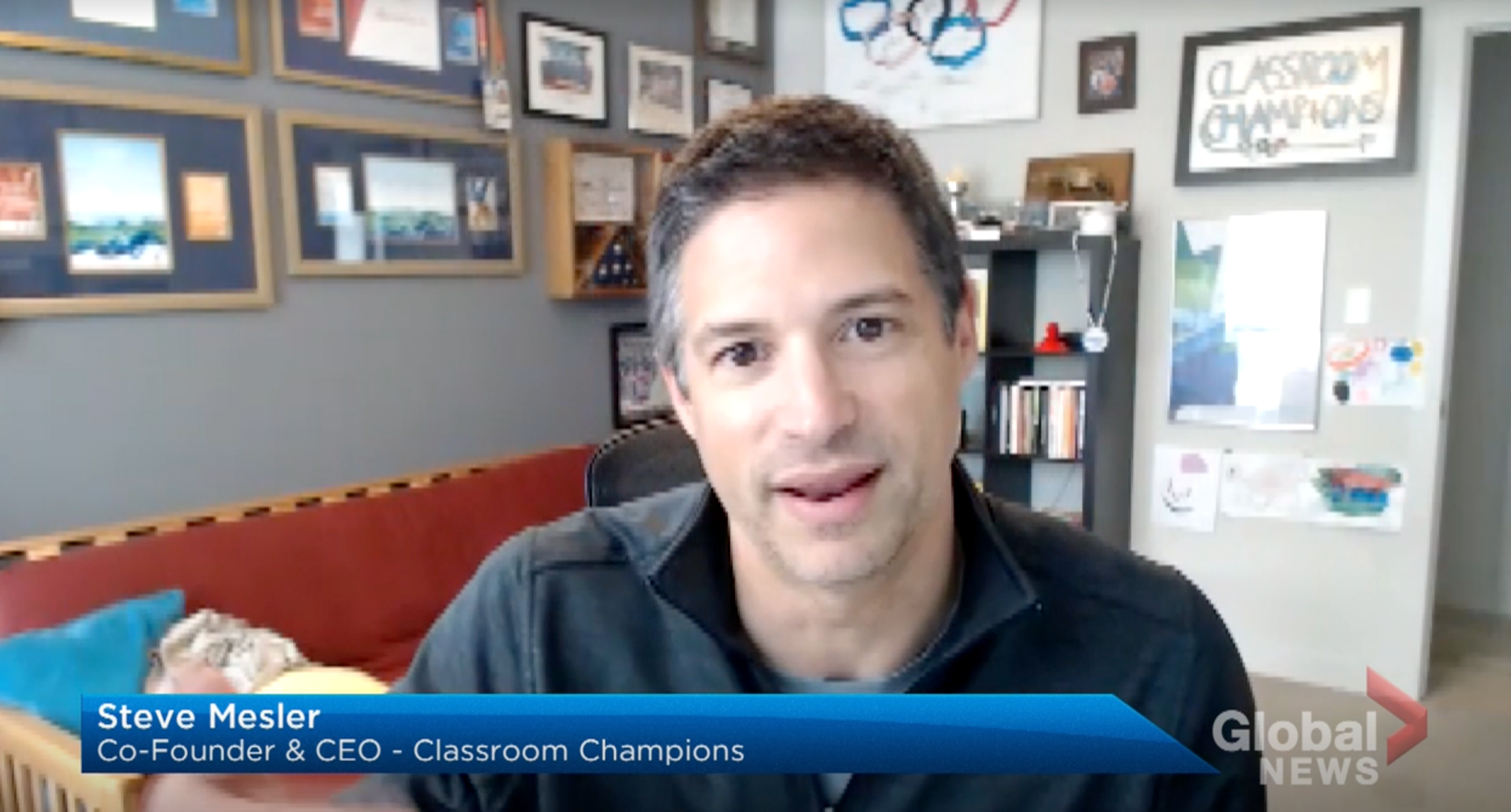Steve Mesler, Co-Founder & CEO of Classroom Champions, speaks in a Global News video interview.