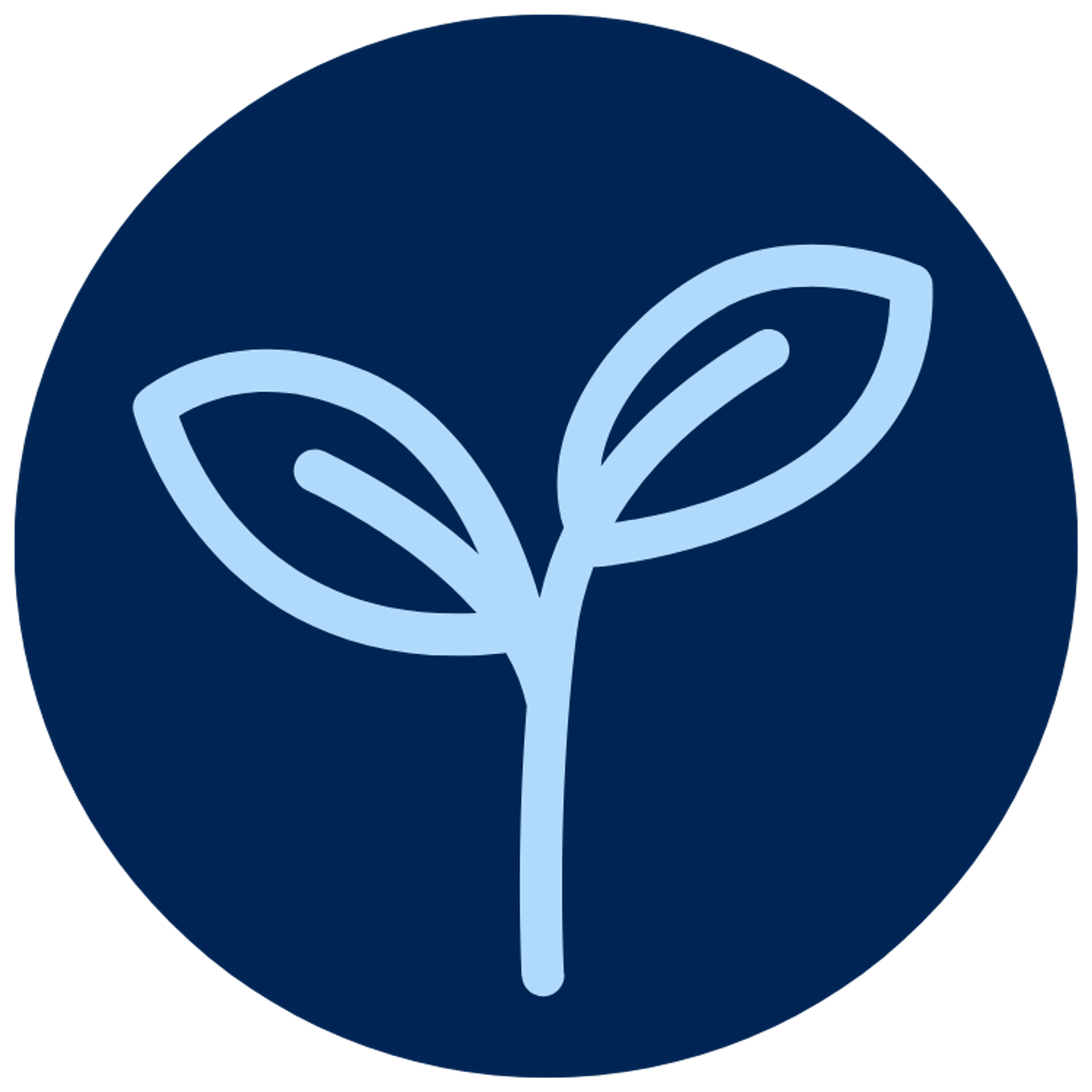 Icon of a sprouting seedling, representing growth and investment