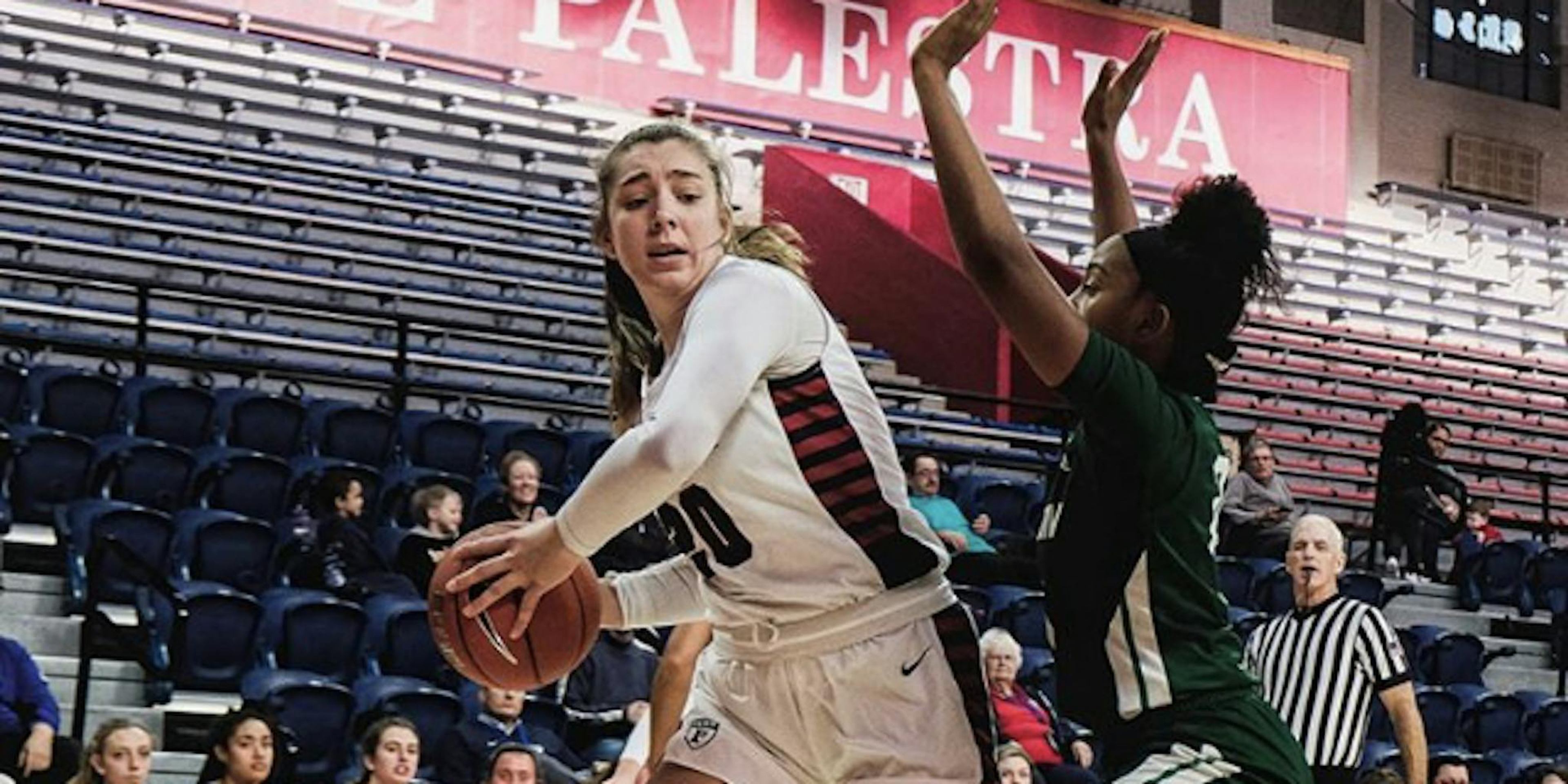 Faye Parker competing in Basketball