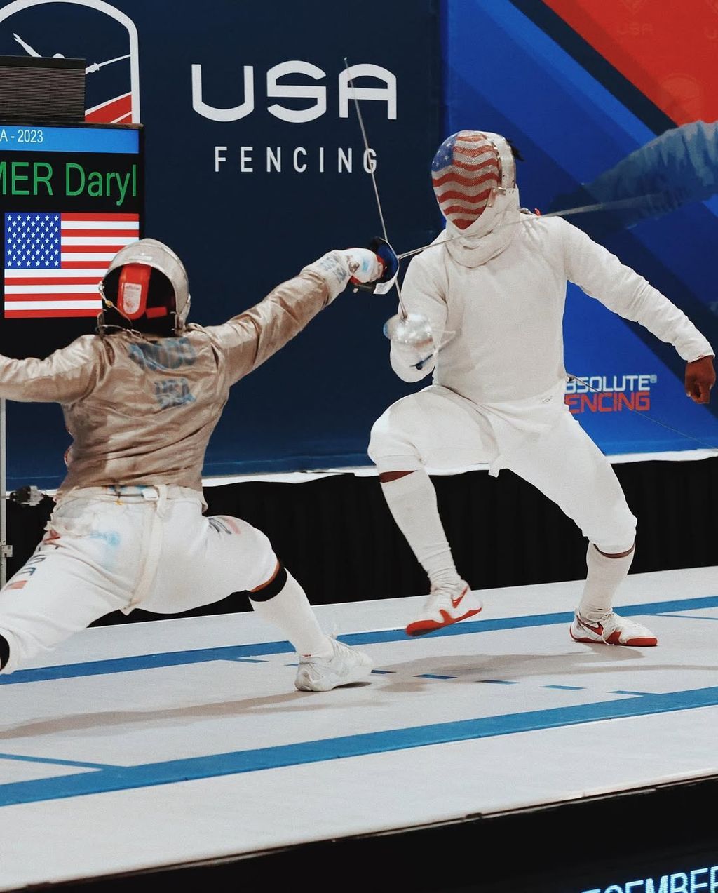 Daryl Homer competing in Fencing