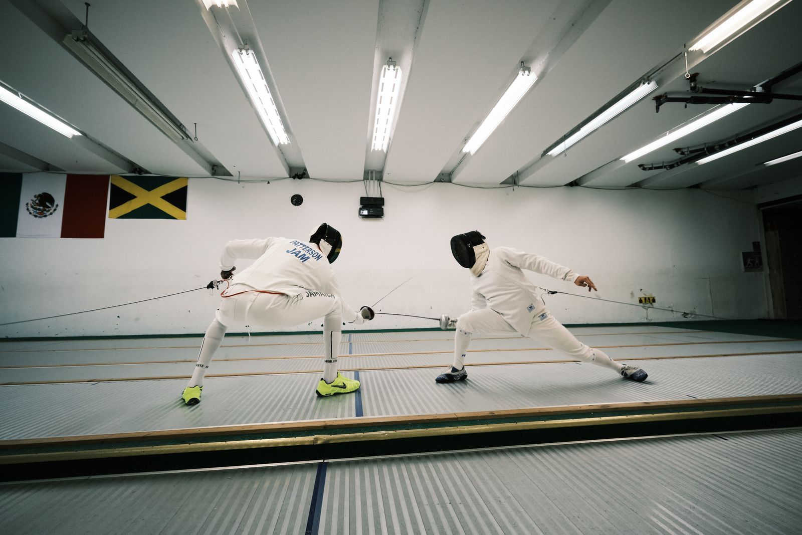 Luis Patterson competing in Fencing