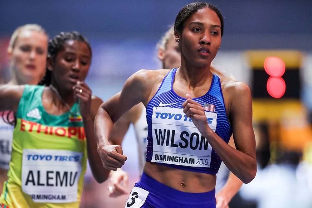 Ajee Wilson competing in Track & Field