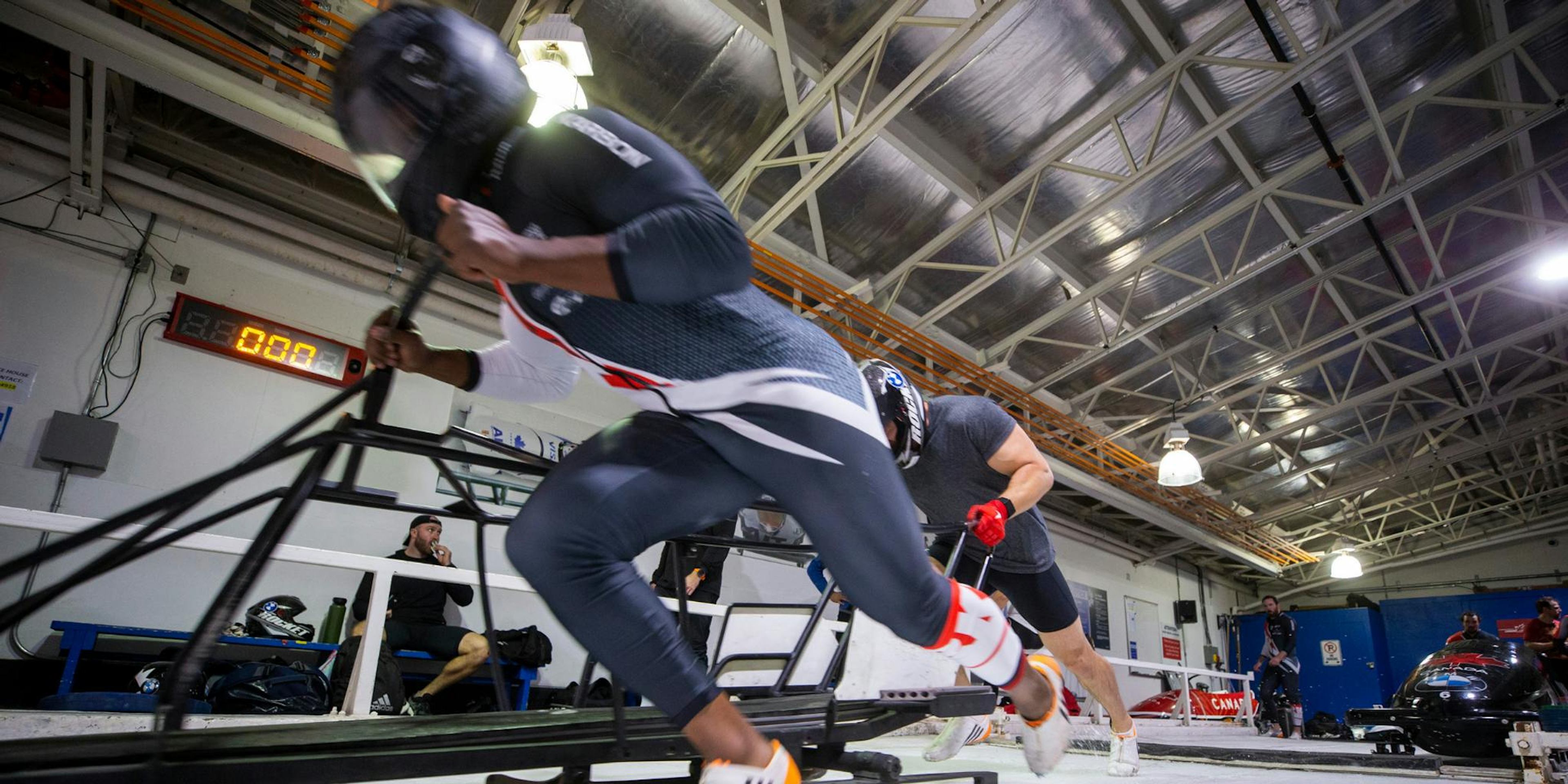 Orion Griffith-Edwards competing in Bobsleigh