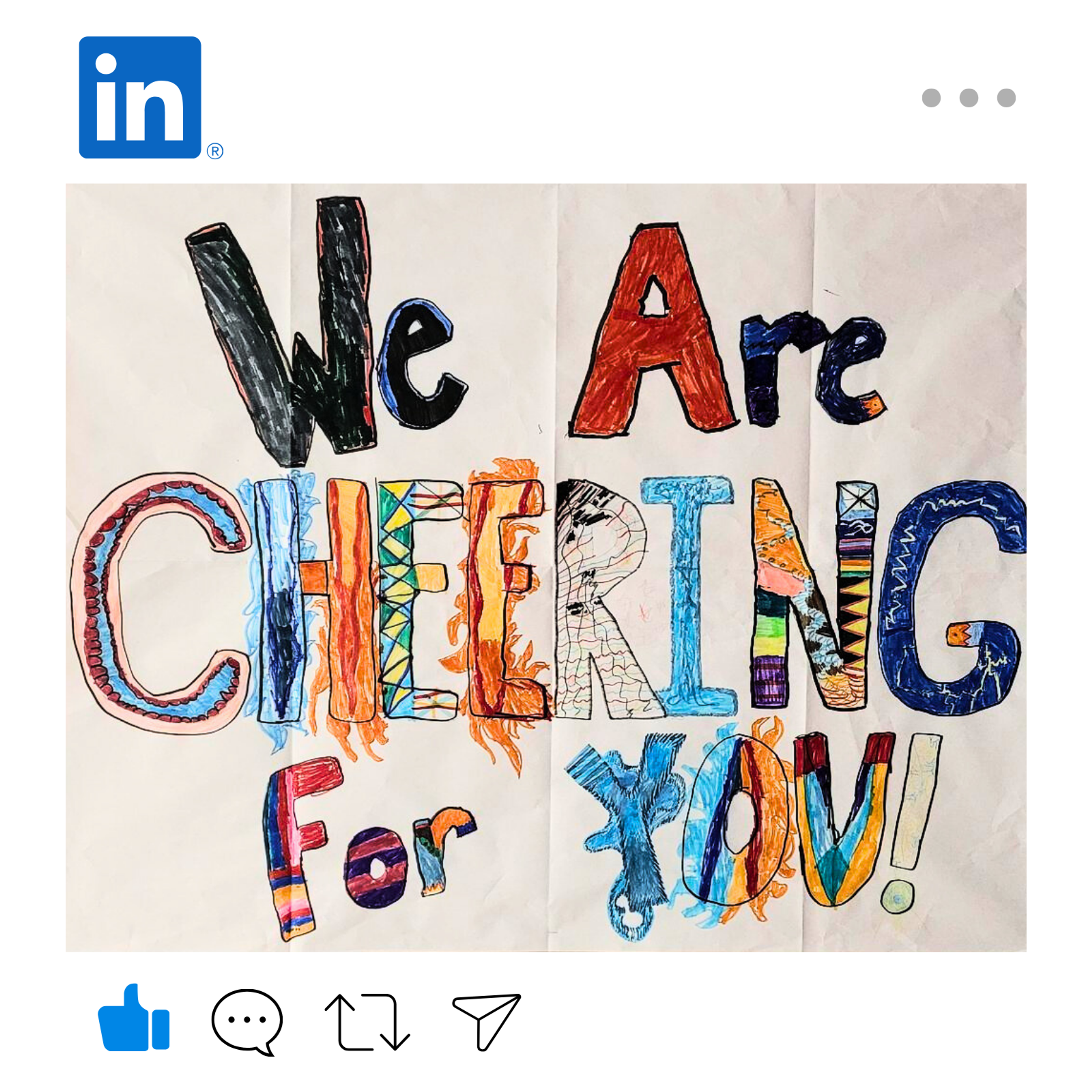 Handmade poster from students to their mentor