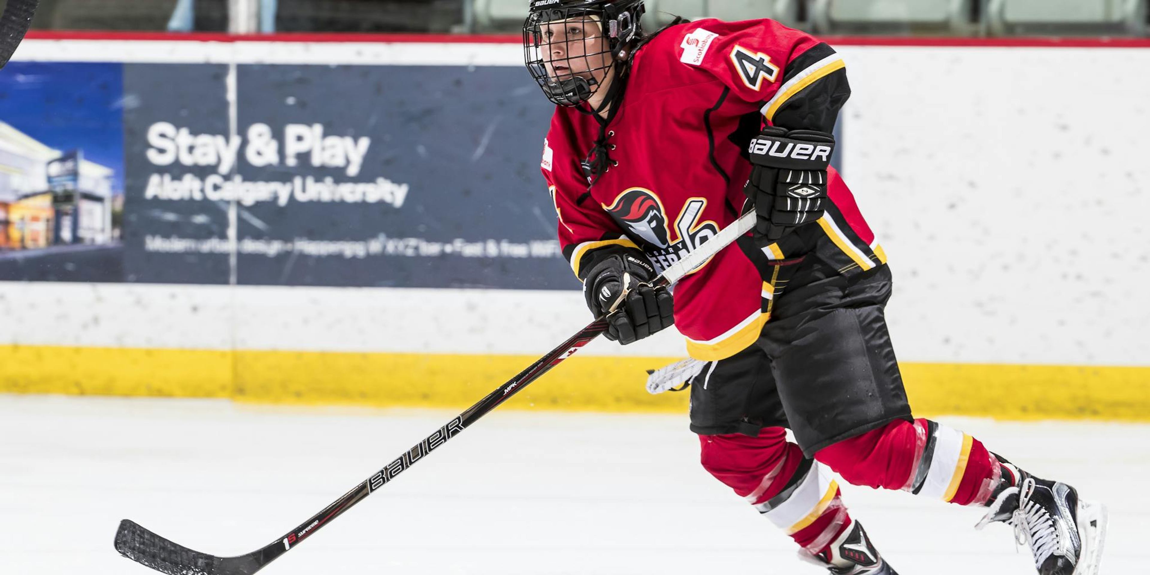 Brigette Lacquette competing in Ice hockey