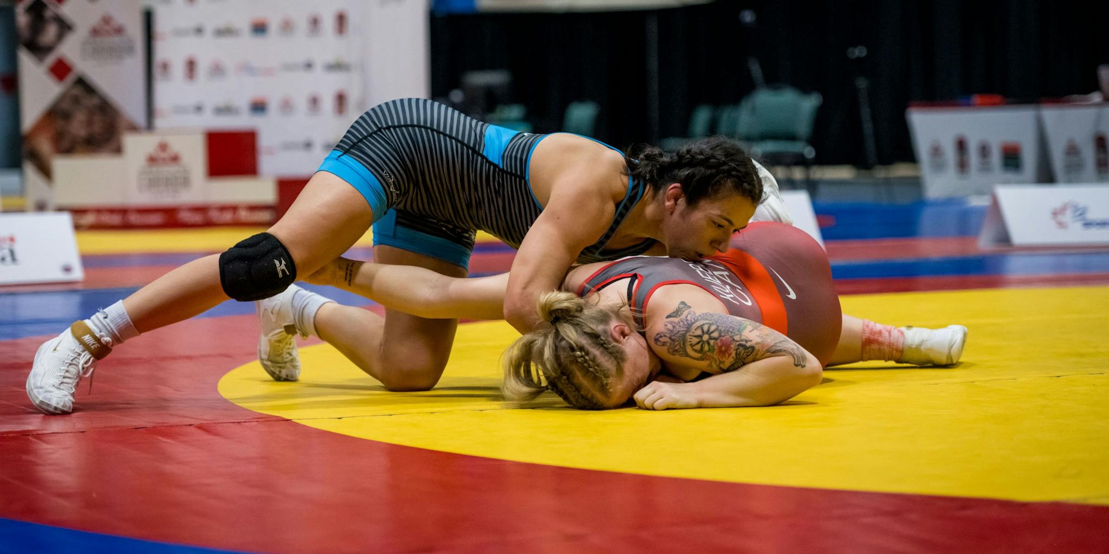 Justina Di Stasio competing in Wrestling