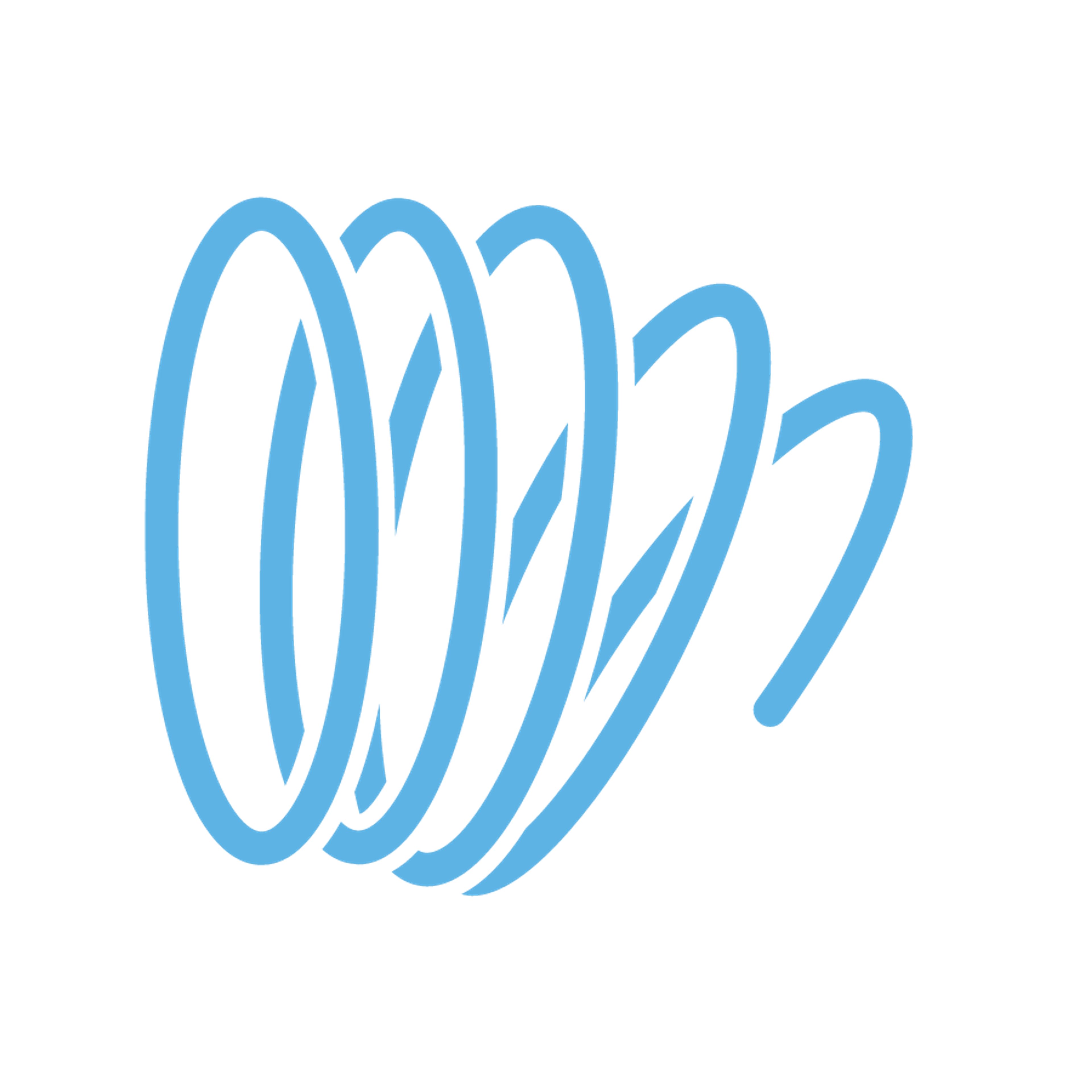 Hand-drawn blue spiral coil, a decorative flourish marking the flexible work environment section.