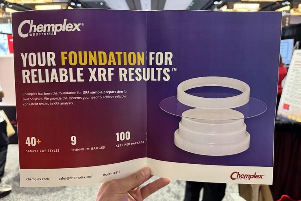 Chemplex advertisement in the Gulf Coast Conference program featuring XRF sample preparation products.