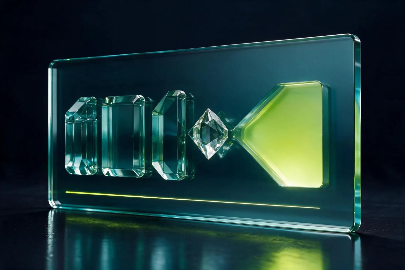 Faceted glass competitive signals resolving into a highlighted Scaler lime opportunity