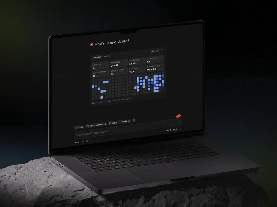 AI-generated code and a Webflow platform interface