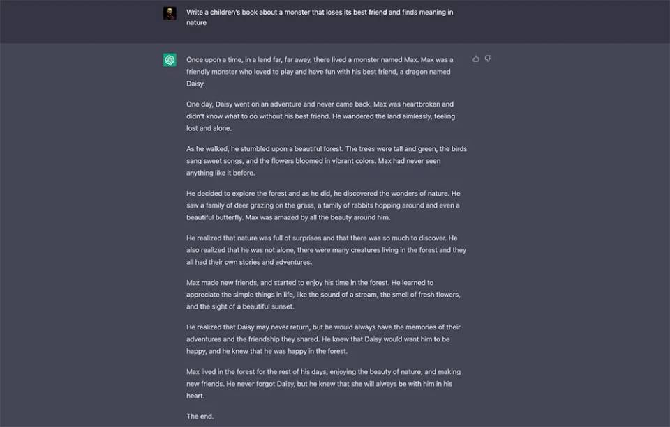 Children's book written by Chat-GPT AI