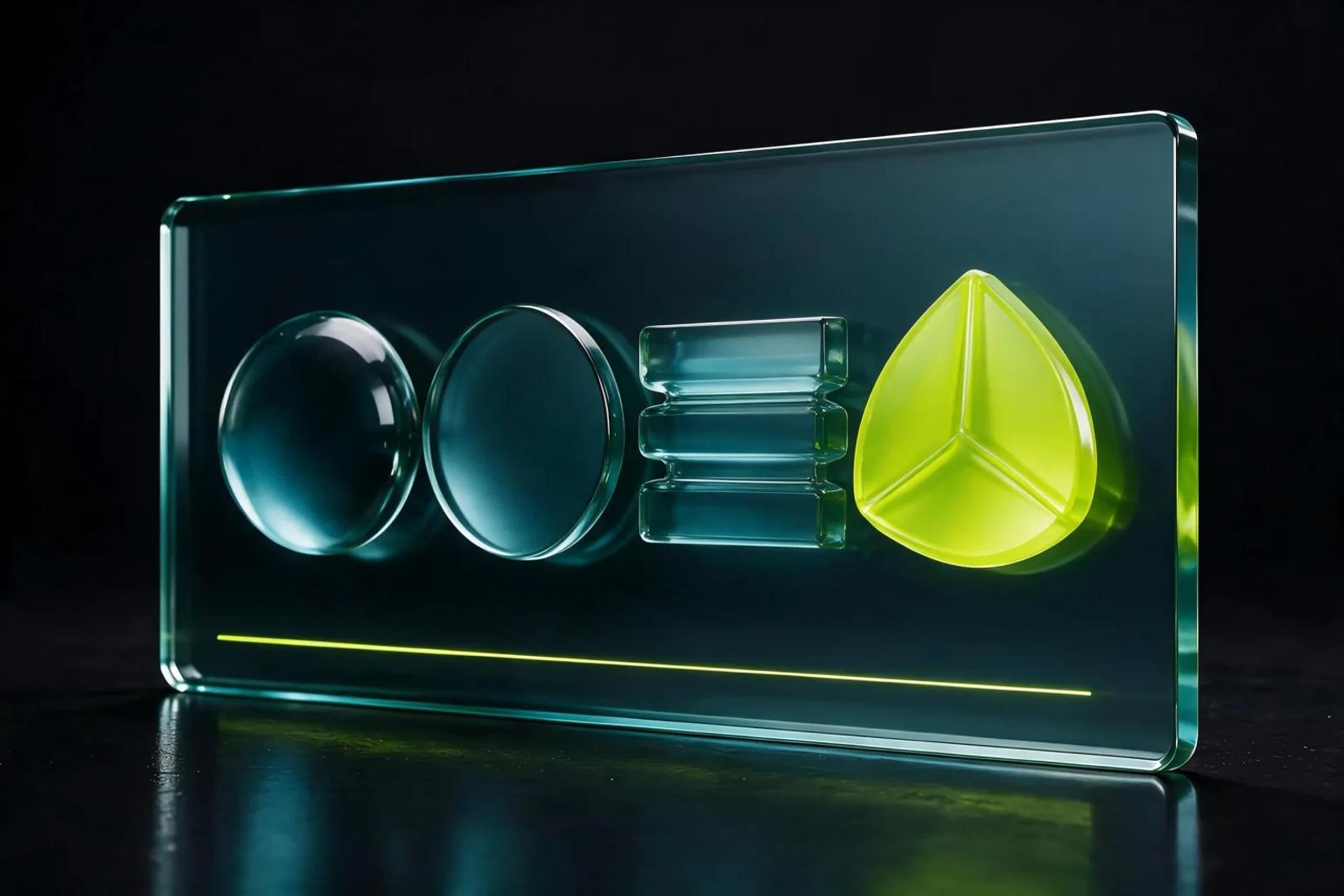 Strategic content system with simplified circular and modular glass forms ending in a Scaler lime distribution element