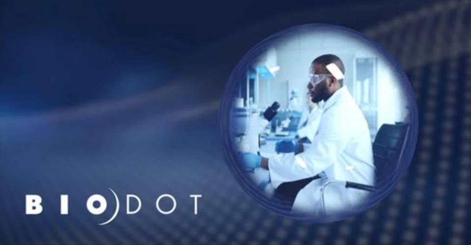 BioDot website's custom rendered header video