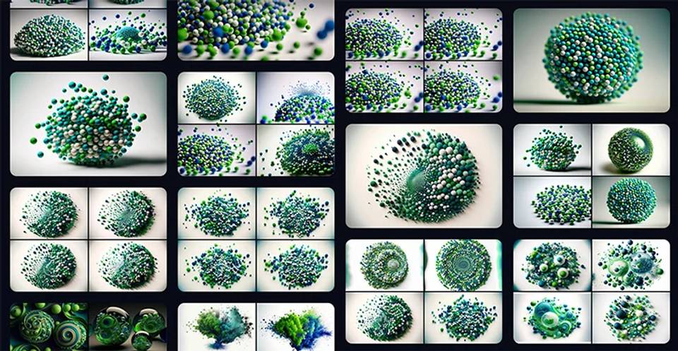 Scientific images created using AI image generator Midjourney