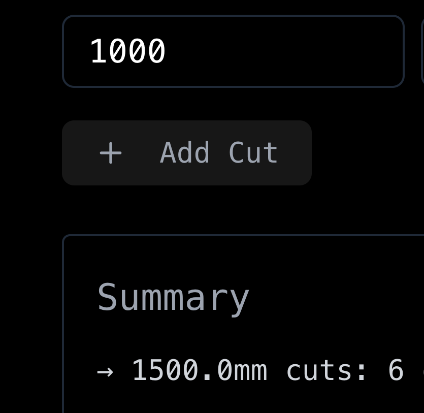 Cut Calculator