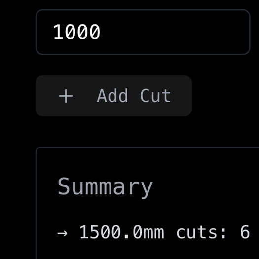 Cut Calculator