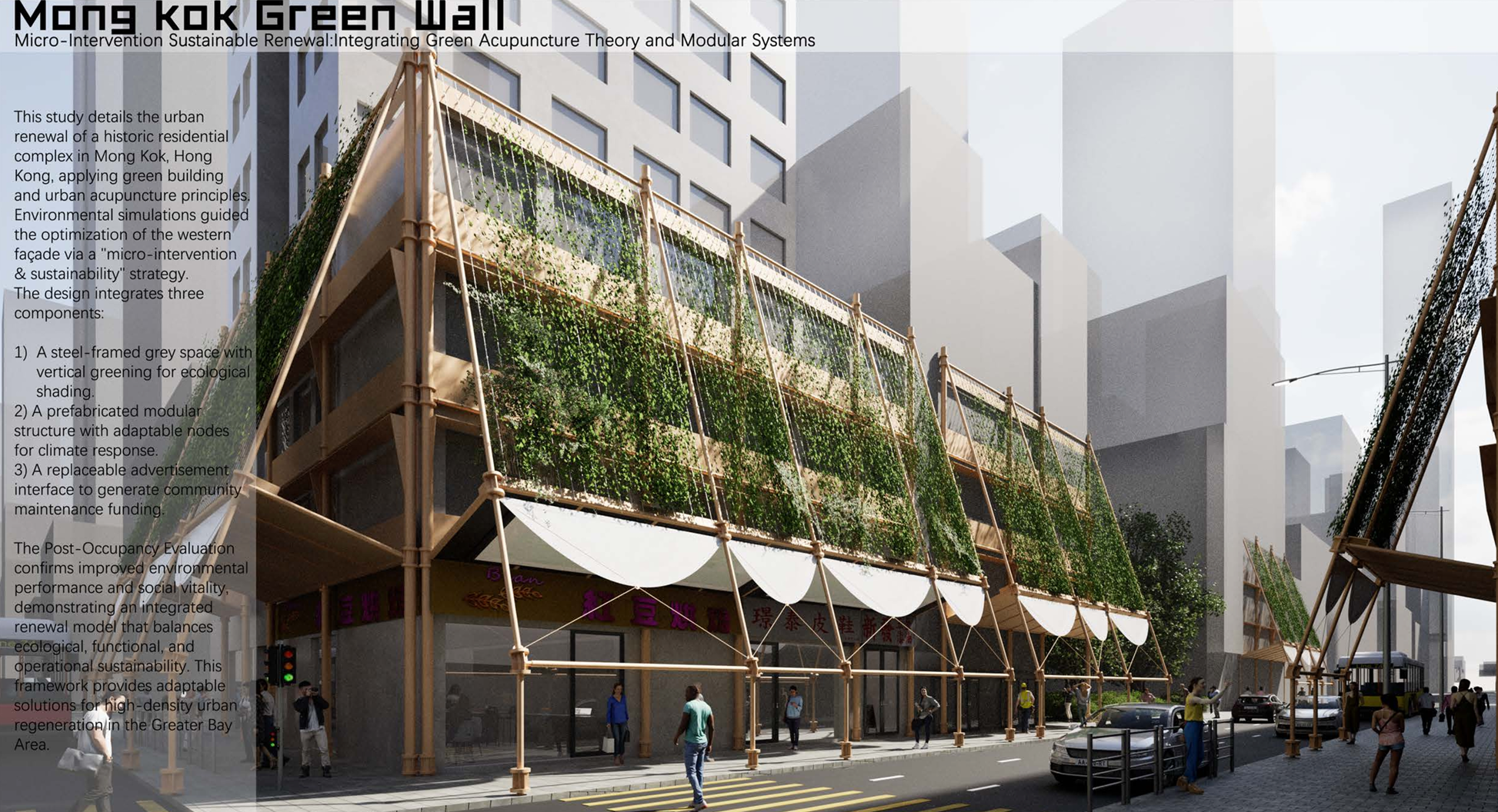 旺角绿墙：整合绿色针灸理论与模块化系统-Mongkok GreenWall-Micro-Intervention Sustainable Renewal:Intearating Green Acupuncture Theory and Modular Systems