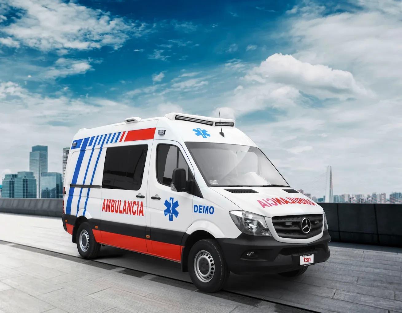 Ambulancia tipo Oregon equipada para servicios médicos de emergencia
