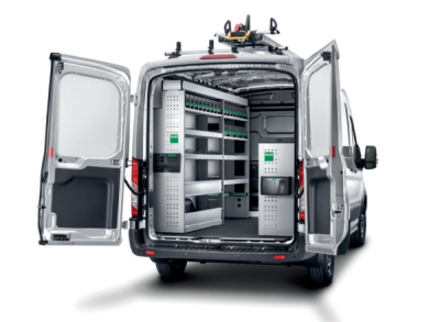 TSN Vans taller móvil Bott organizado desde puertas traseras