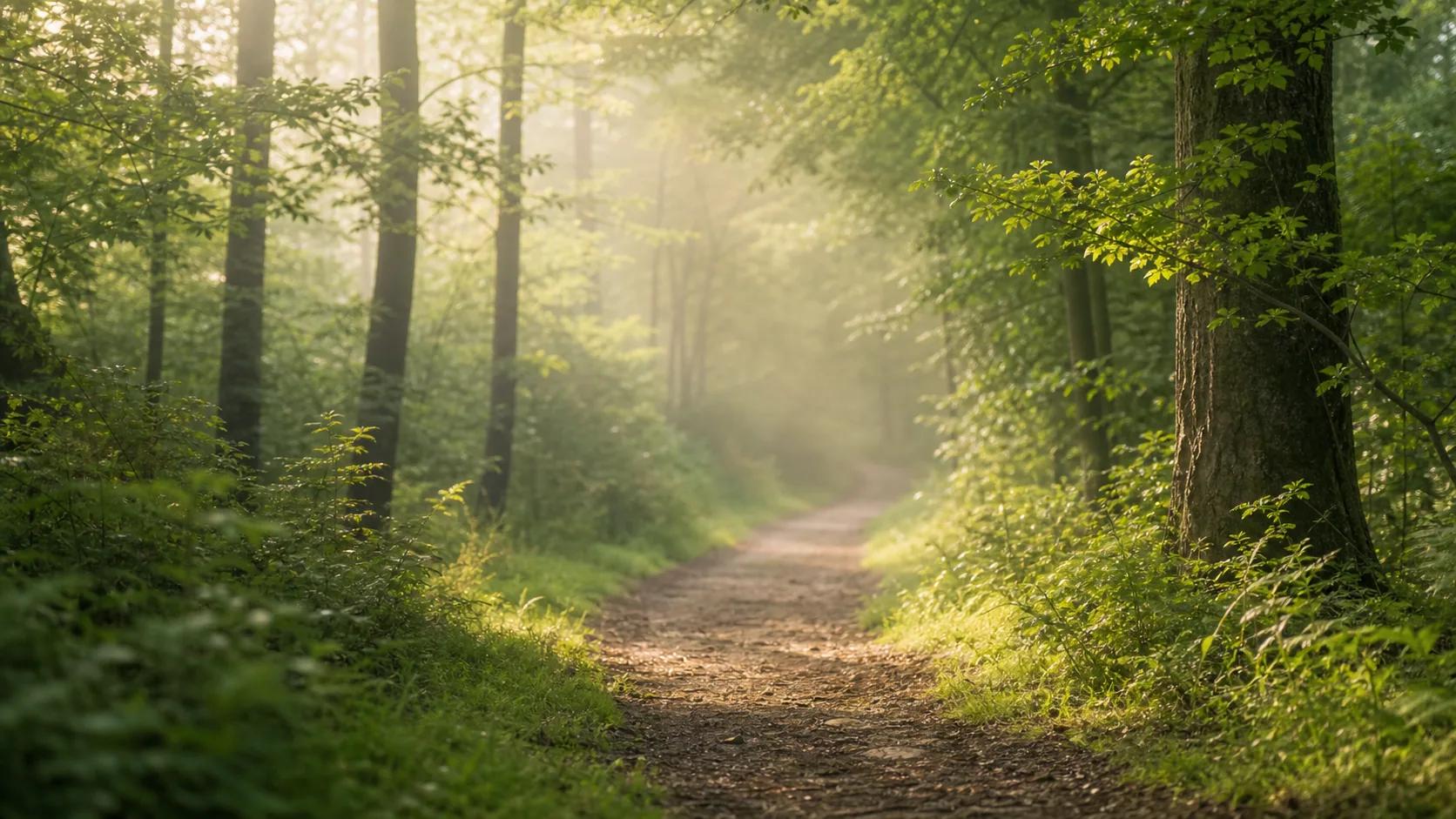 Rustig bospad als beeld bij EMDR therapie in Heiloo vlakbij Alkmaar