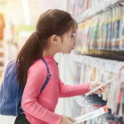student buying supplies