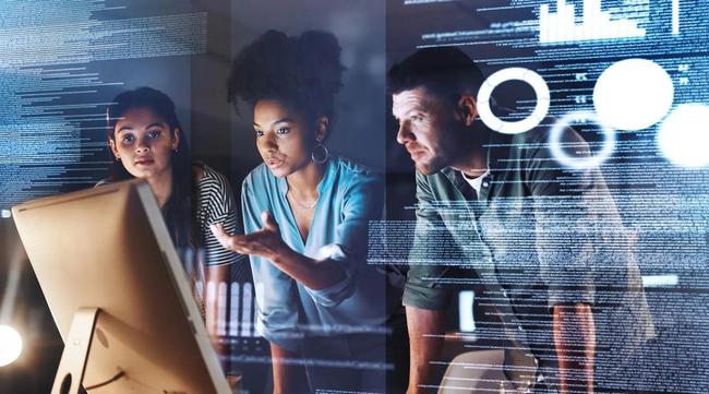 A team solving a problem together