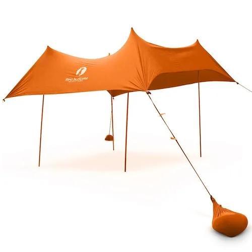 Red Suricata Family Beach Sunshade