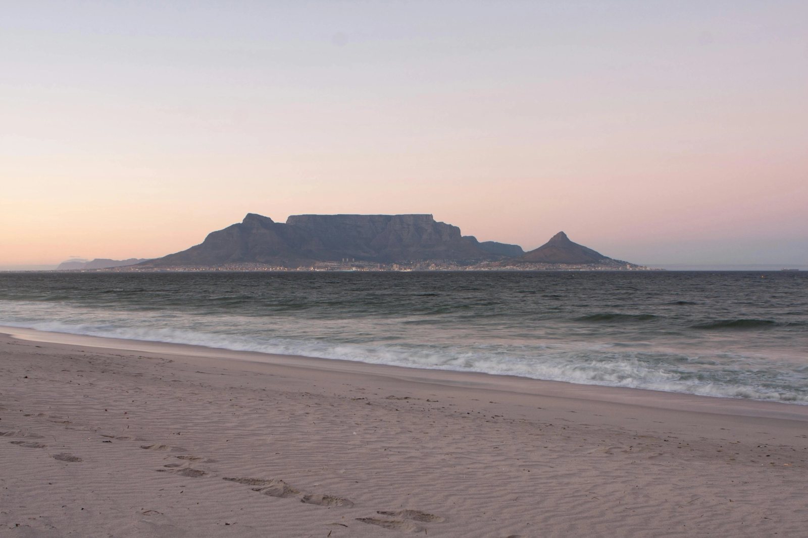Table Mountain seen across Cape waters