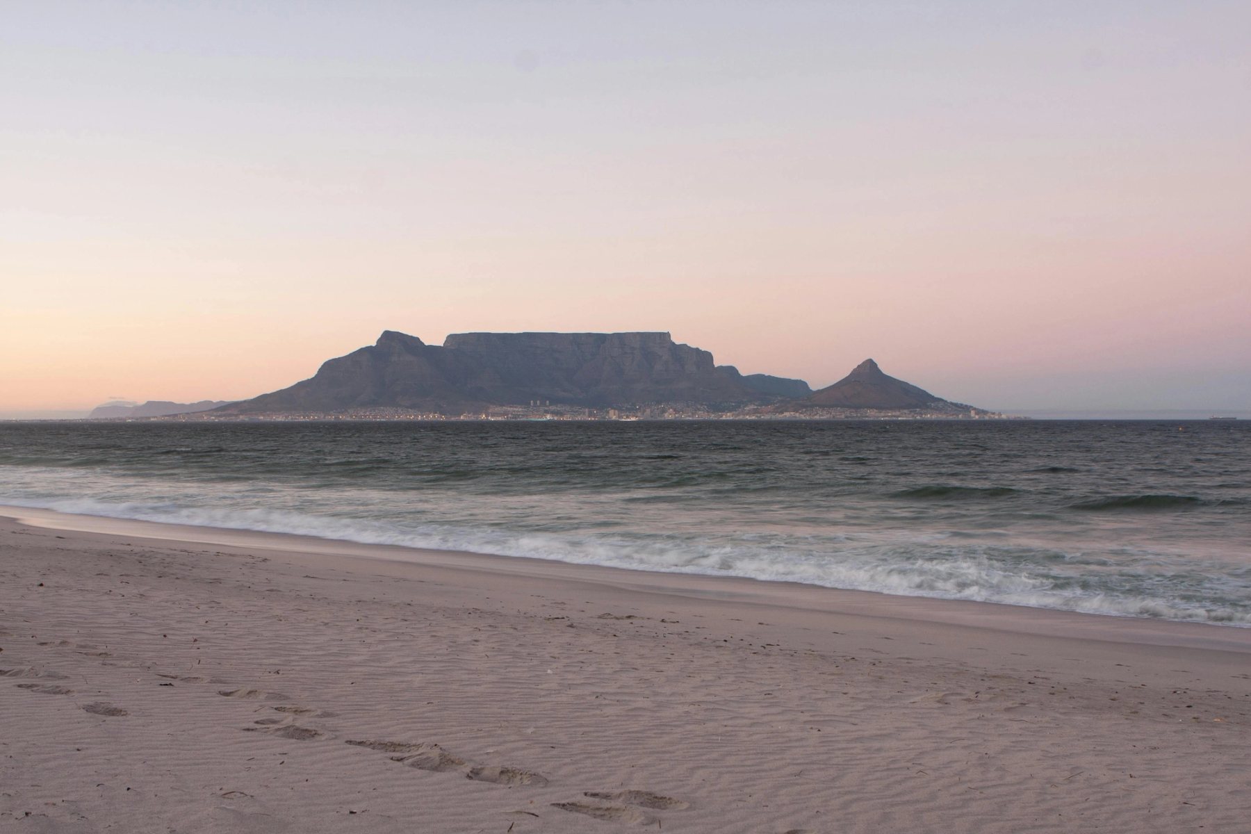 Cape Town and Table Mountain in natural light