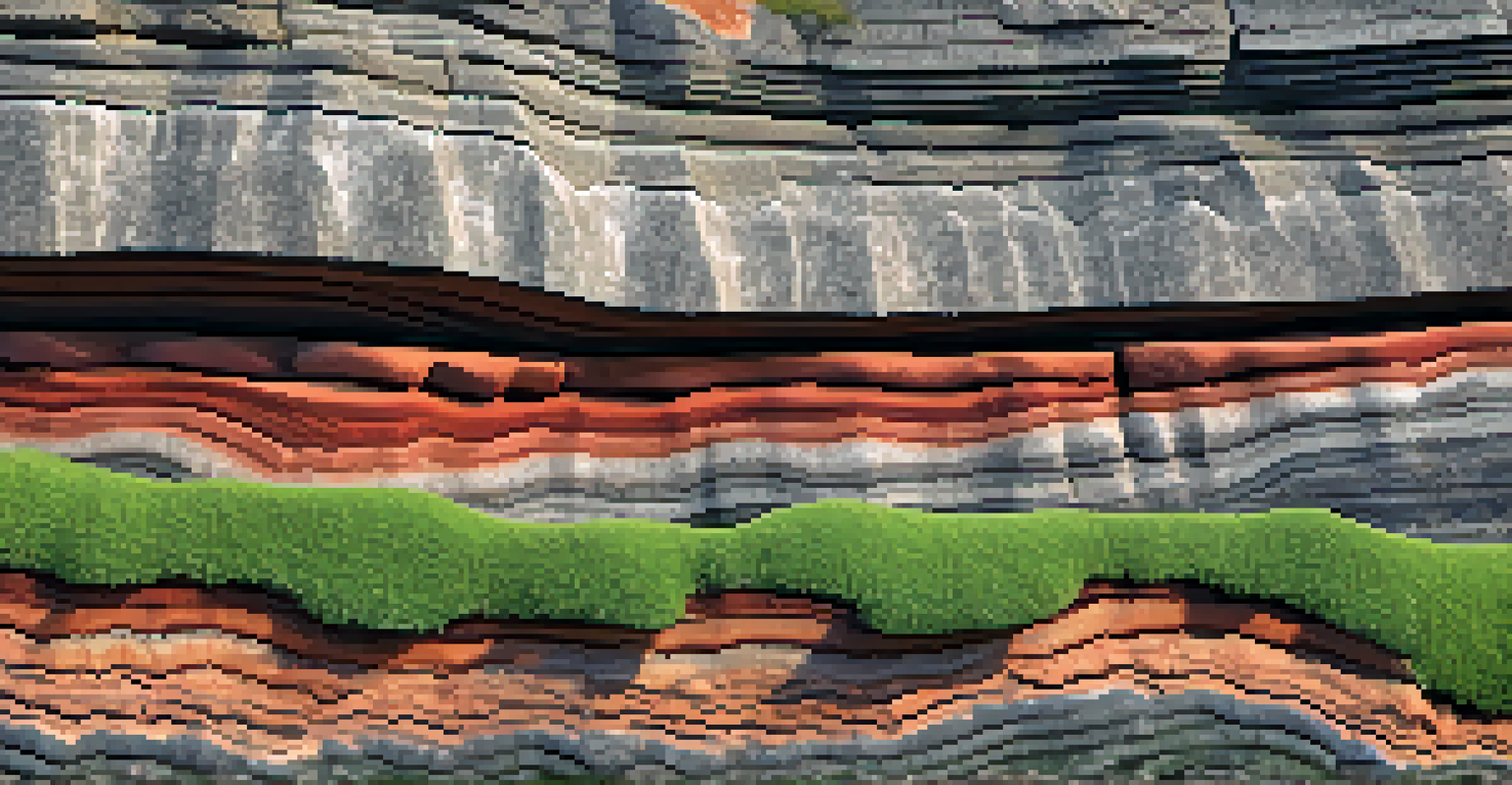 A close-up of a granite rock formation showing intricate textures and colors, illuminated by sunlight.