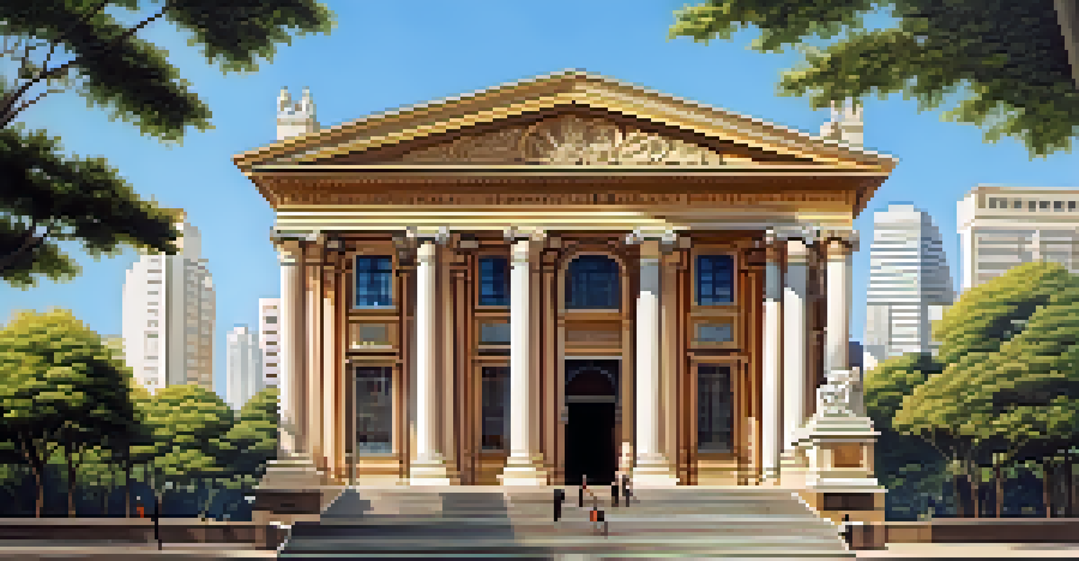 The Museu Paulista in São Paulo, showcasing its colonial architecture with visitors in front of a vibrant park under a clear blue sky.