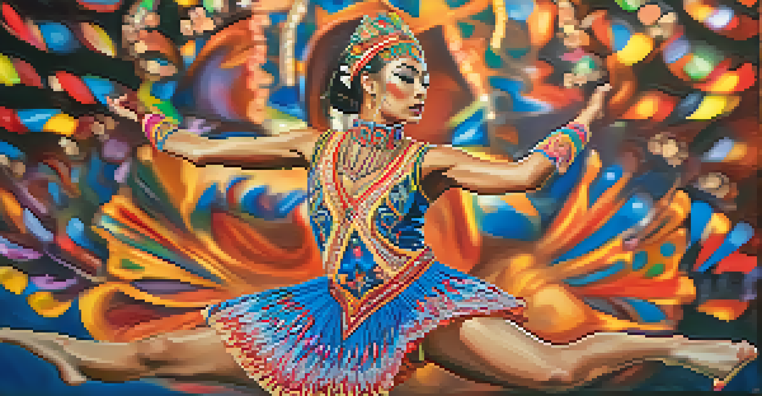 Close-up of a dancer in a colorful costume at the Parintins Folklore Festival, capturing the energy of the performance.