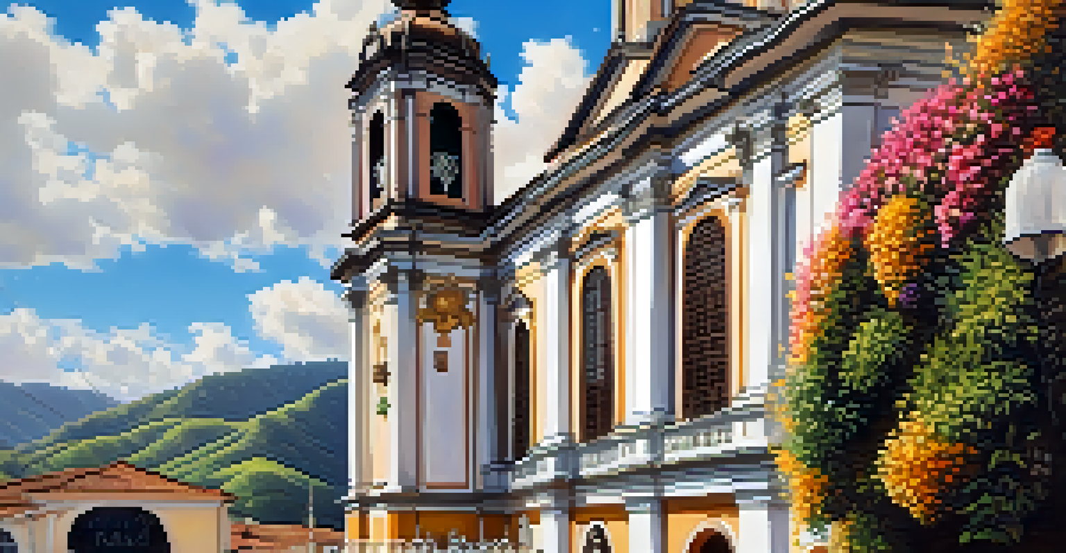 The intricate baroque architecture of the Church of São Francisco de Assis in Ouro Preto.