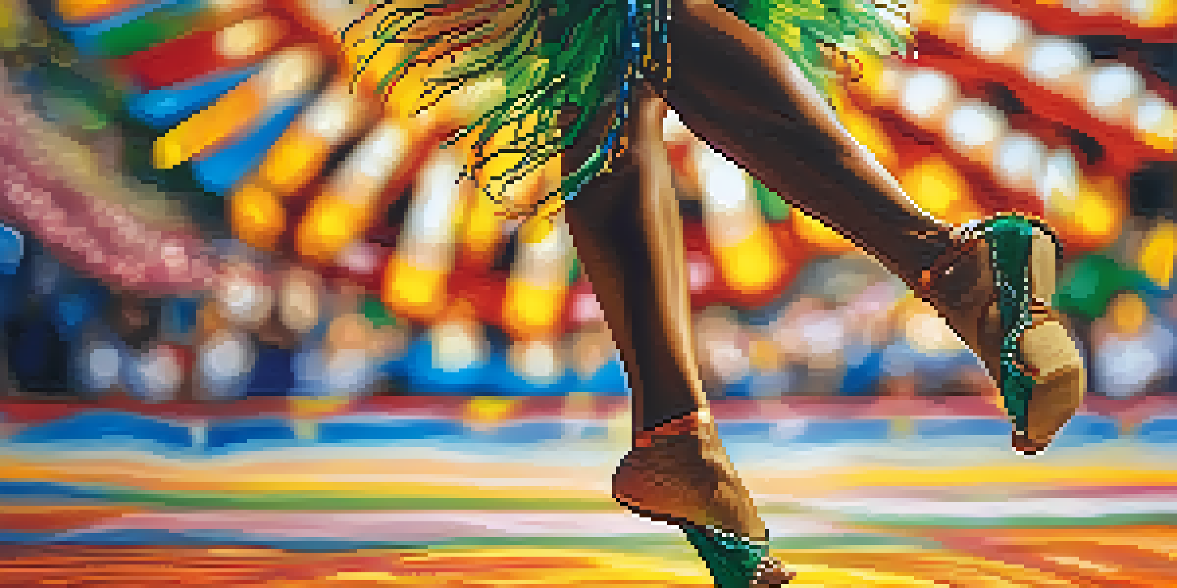A close-up of a Samba dancer's feet performing Samba no Pé with vibrant shoes.