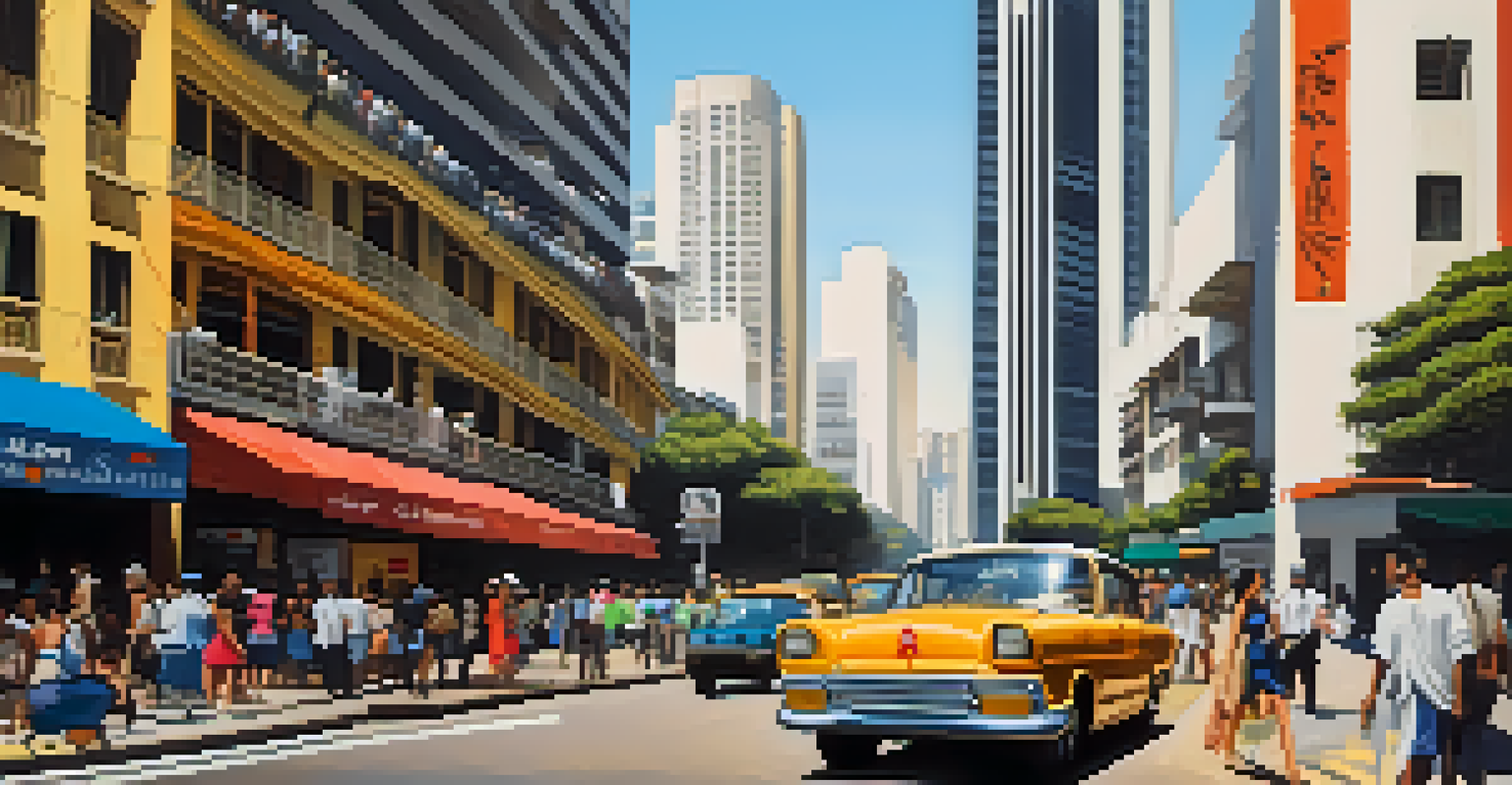 Street scene in São Paulo with Copan Building in the background.