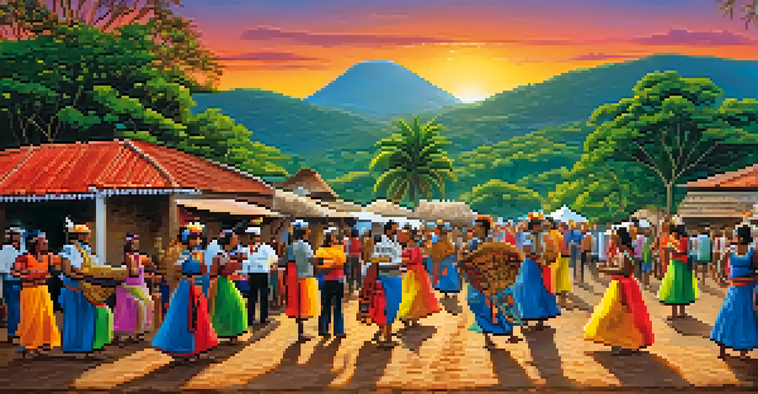 A colorful festival in Lençóis, showcasing local music and dance, with artisans displaying crafts against the backdrop of the Chapada landscape.